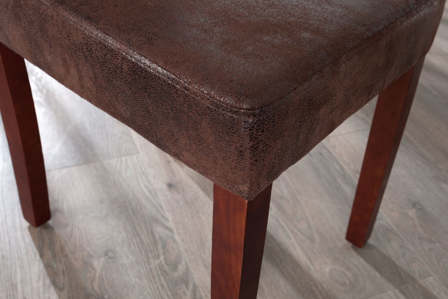 Chaise de salle à manger Microfibre bois 50 cm en marron café Moebel