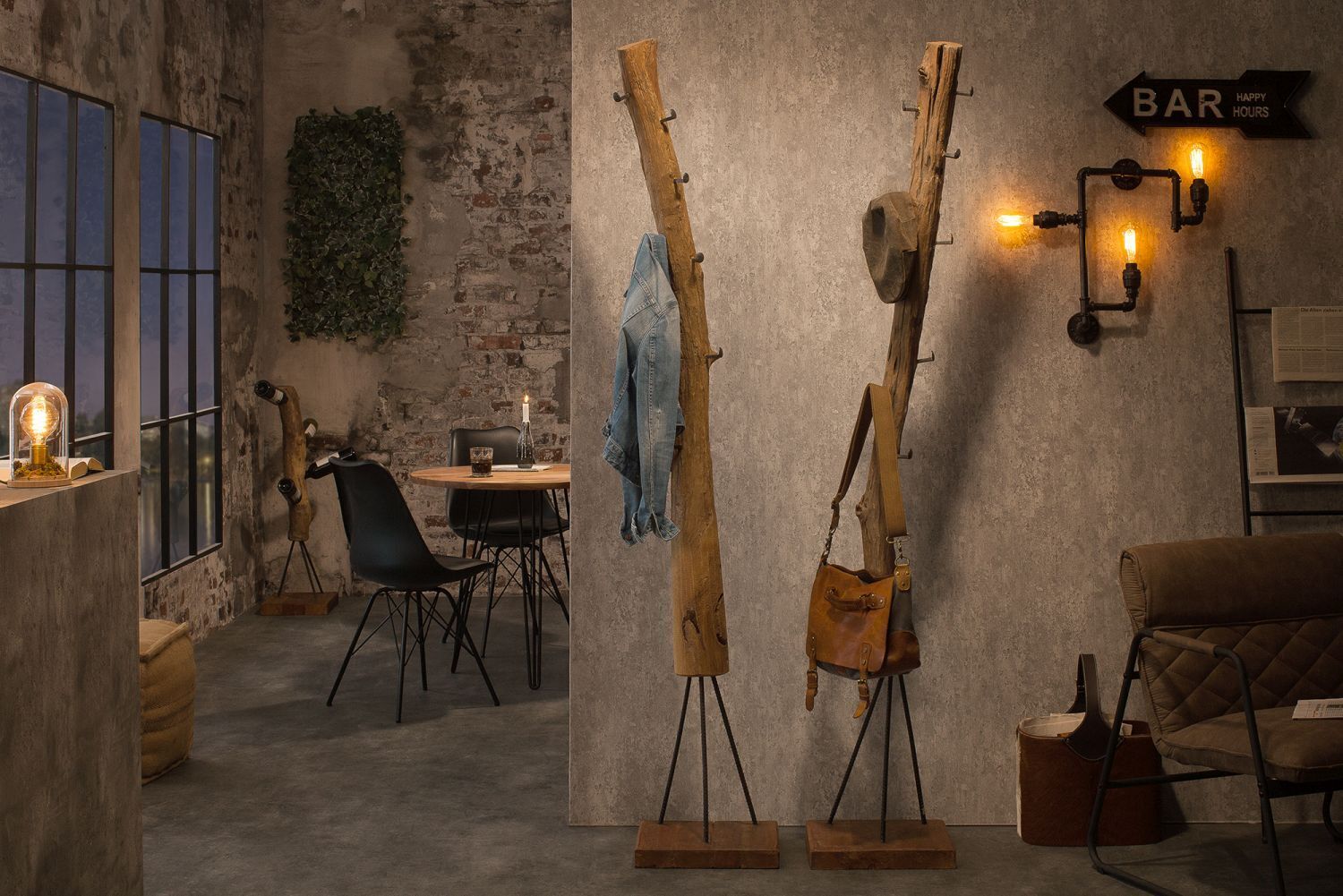 Garderobenständer Teakholz 35x25 cm in Natur