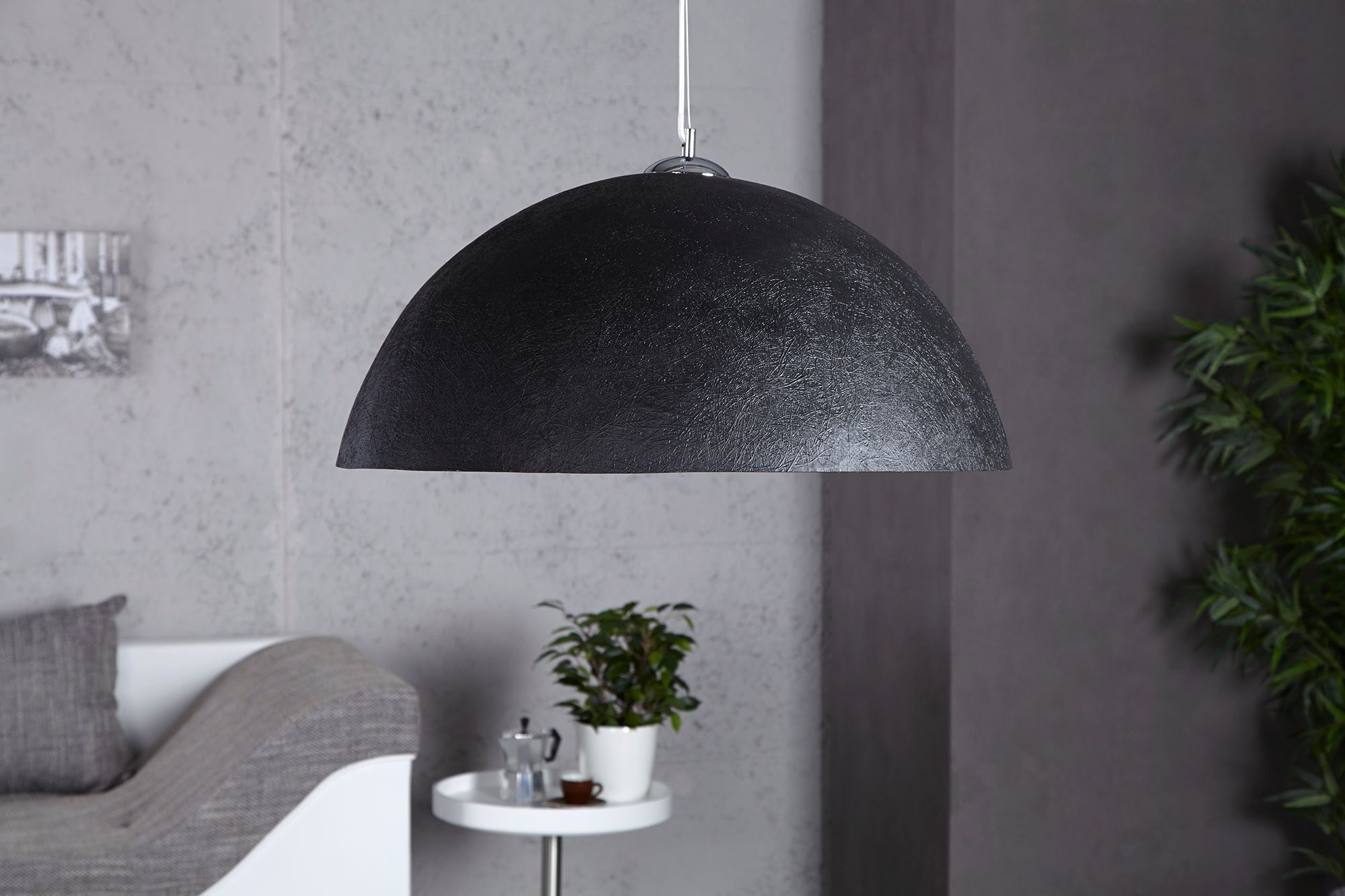 Suspension Ø50cm rond Design moderne or noir