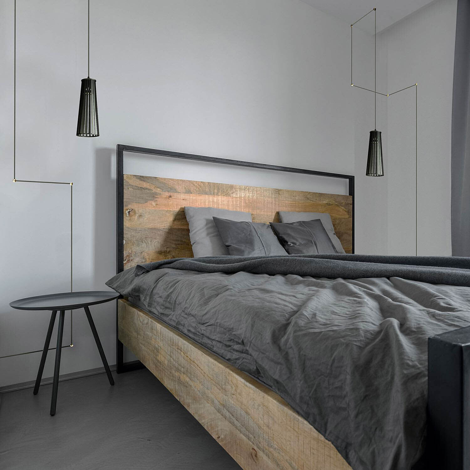 pendelleuchte-haengelampe-mit-stecker-langes-kabel-schwarz-modern-design-7 bett, kopfkissen, bettgestell, grau, nachtisch