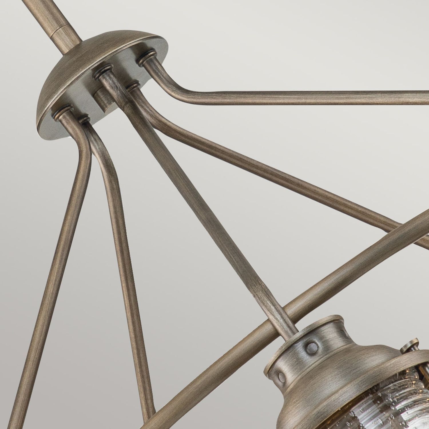 lampe, deckenlampe, gebürstetes metall, industriell, kabel}?} {