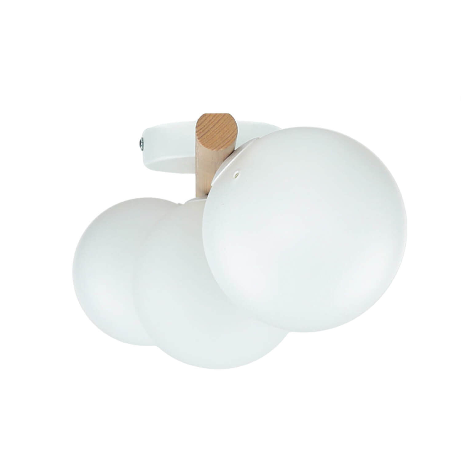 lampe, ball, deckenleuchte, weiß, holzarm