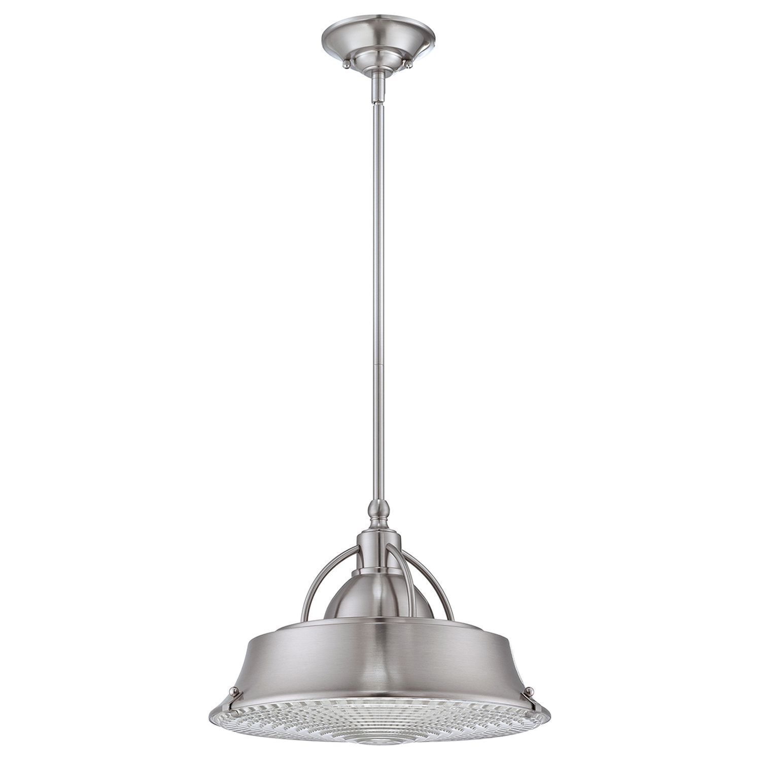 Deckenlampe Metall Glas in Nickel Industrie Design E27