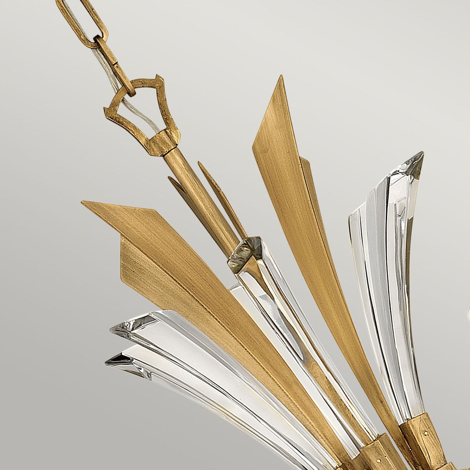 Chandelier, Gold, Metallisch, Kristall-Akzente, Hängeleuchte