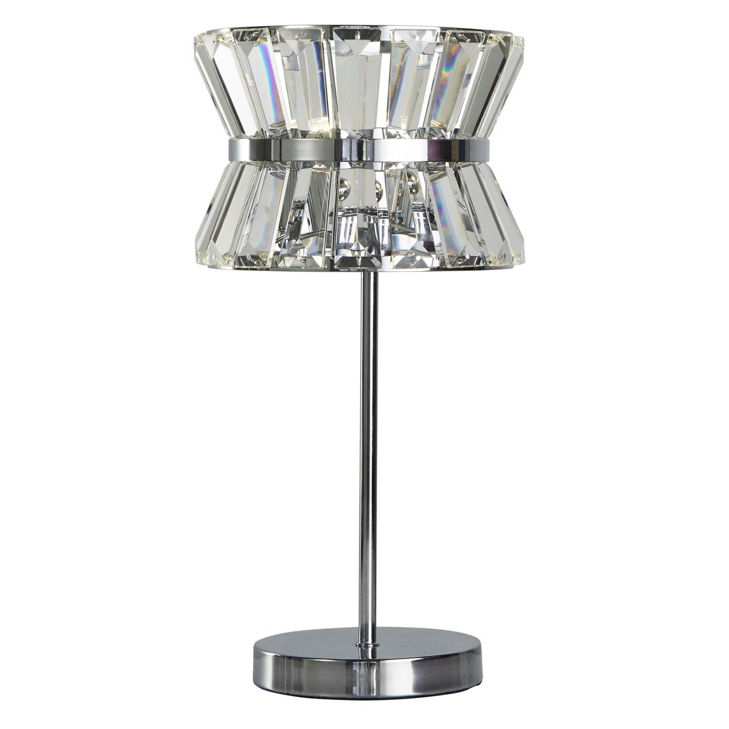 Lampe de table cristal chrome clair 42,5 cm Art Nouveau 2x G9