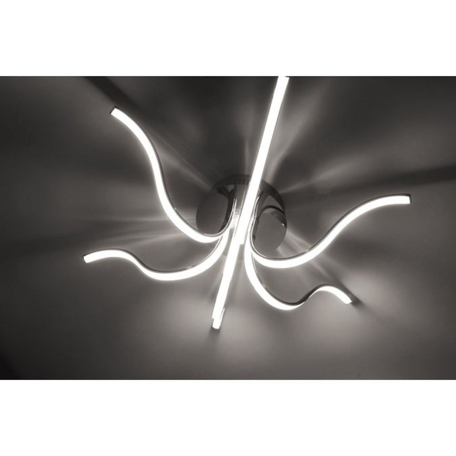 Plafonnier LED métal chromé 3000 K 4 W L:67 cm Deckenleuchte, Licht, Deckenventilator, Gerät, Elektrisches Gerät