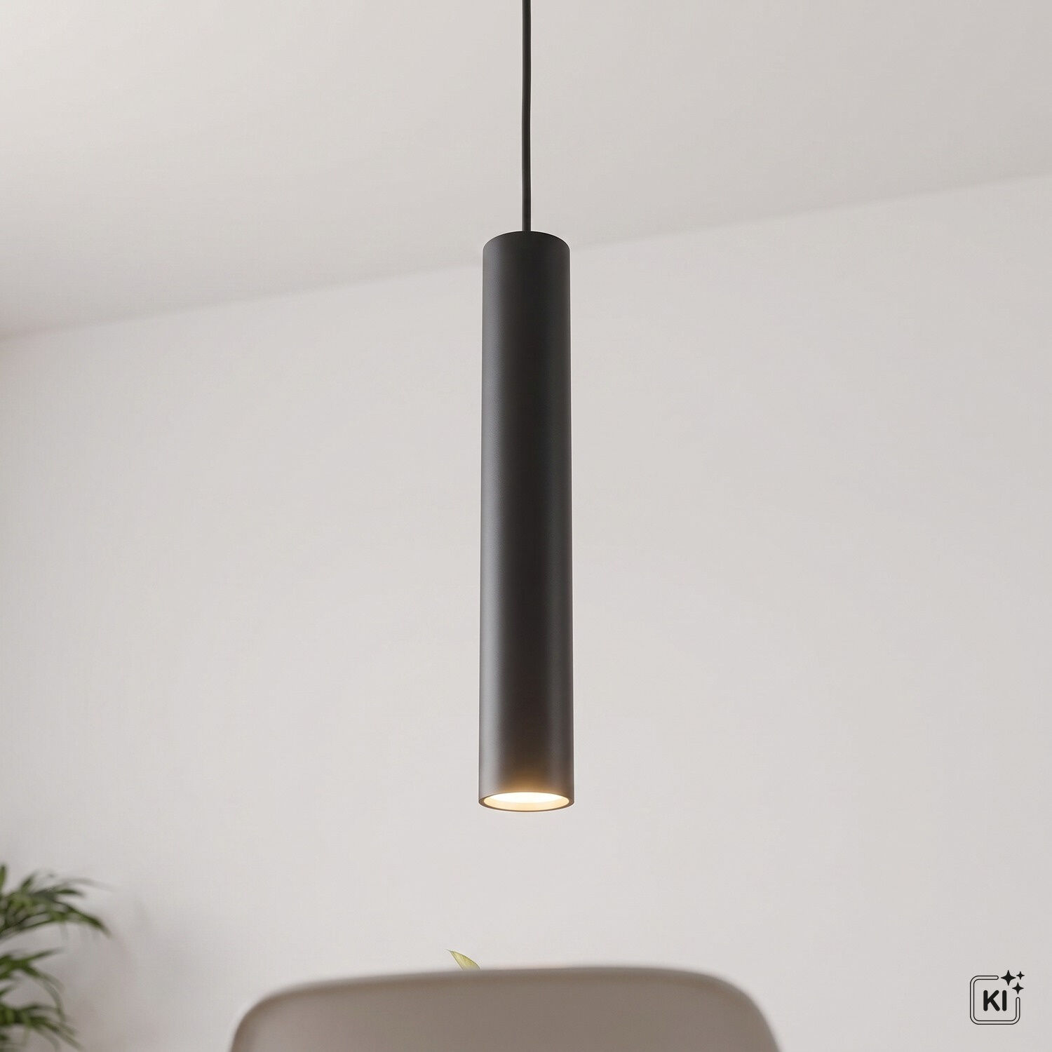 pendant light, hängende lampe, schwarze leuchte, zylindrischer schirm, modernes licht