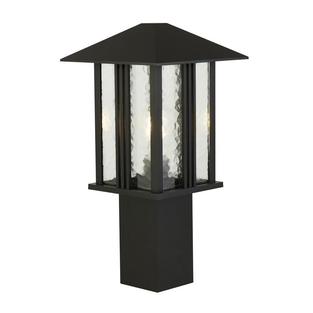 Lampe de socle noire 45 cm IP44 E27 aluminium verre