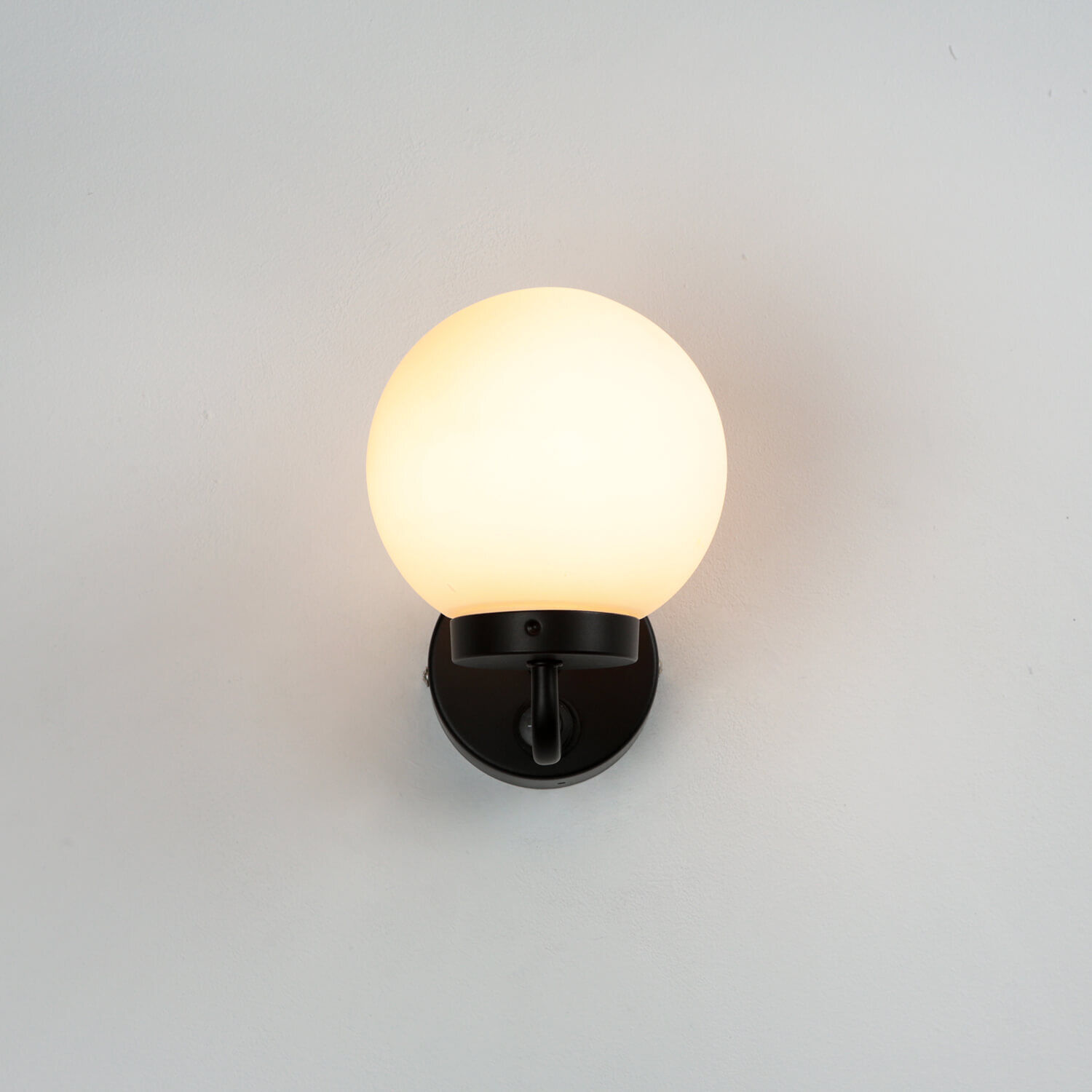 Badlampe Wand IP44 Schwarz Weiß Glasschirm TOHO Lampe, Licht