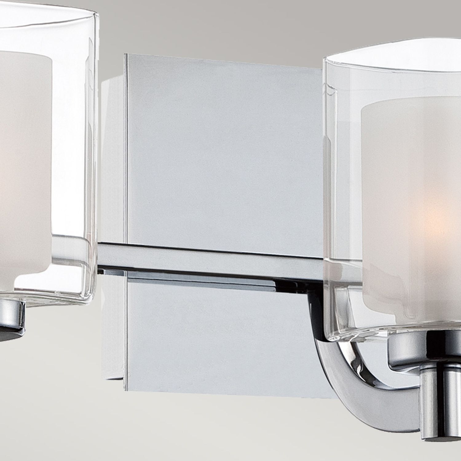 Lustre salle de bain IP44 Ø 38,4 cm métal verre chrome blanc