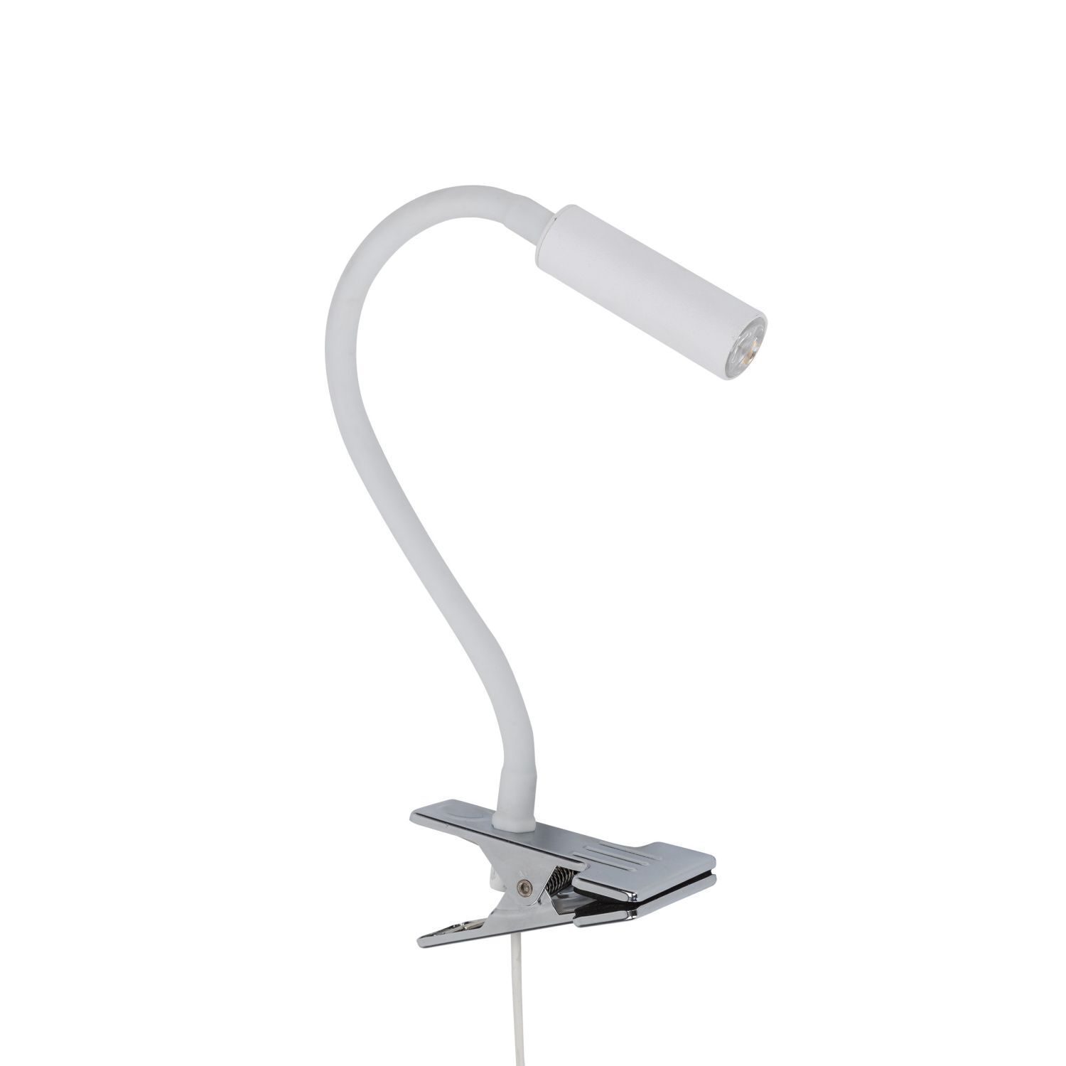Klemmleuchte Schreibtisch Flexarm 40 cm G9 Weiß Chrom Lampe