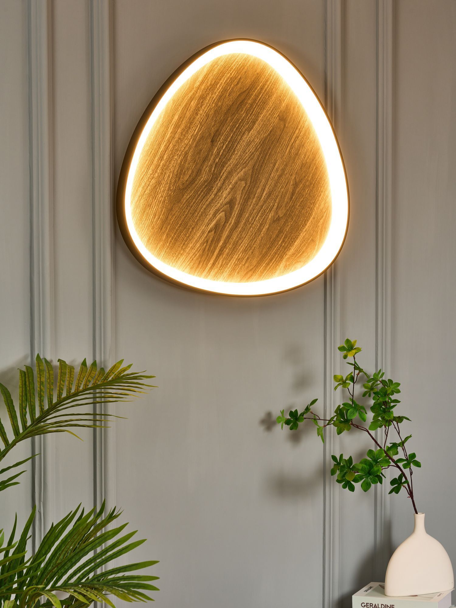 Applique LED Nature Noir L:65 cm 58 W Scandinave Drinnen, Innenarchitektur, Lampe, Pflanze