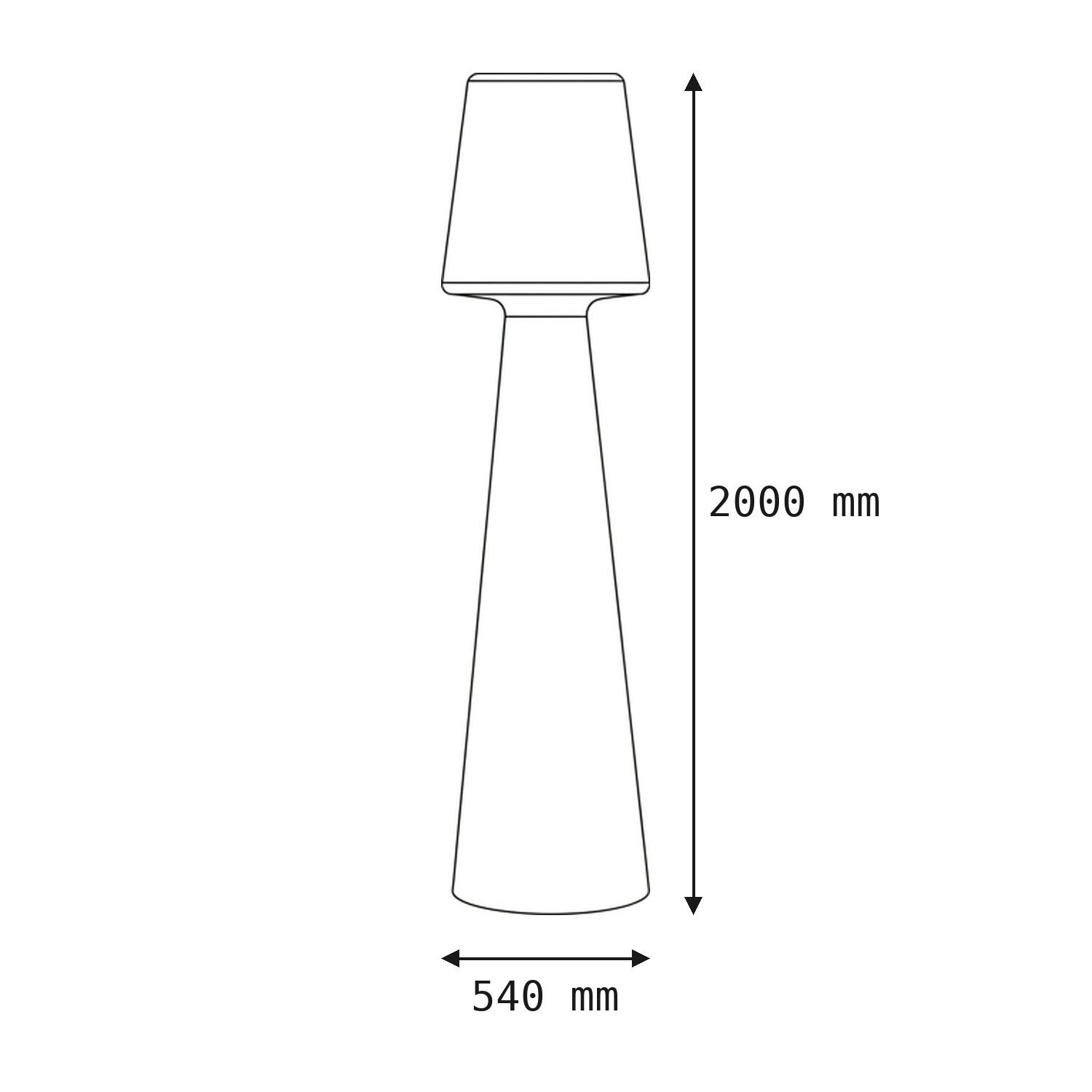 le126678-stehlampe-garten-terrasse-aussen-kunststoff-ip65-weiss-06 Lampe, Standlampe, Stehlampe, Kegelbodenlampe, Maßzeichnung