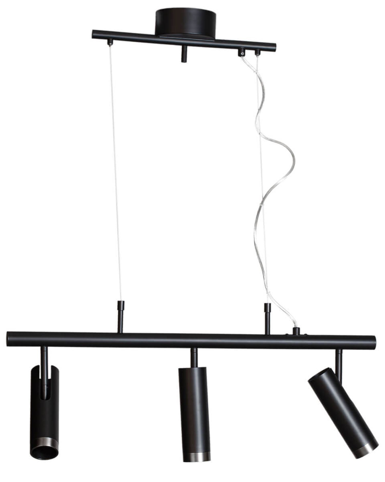 Hängelampe verstellbar L: 80 cm H: max. 140 cm Schwarz 3x GU10