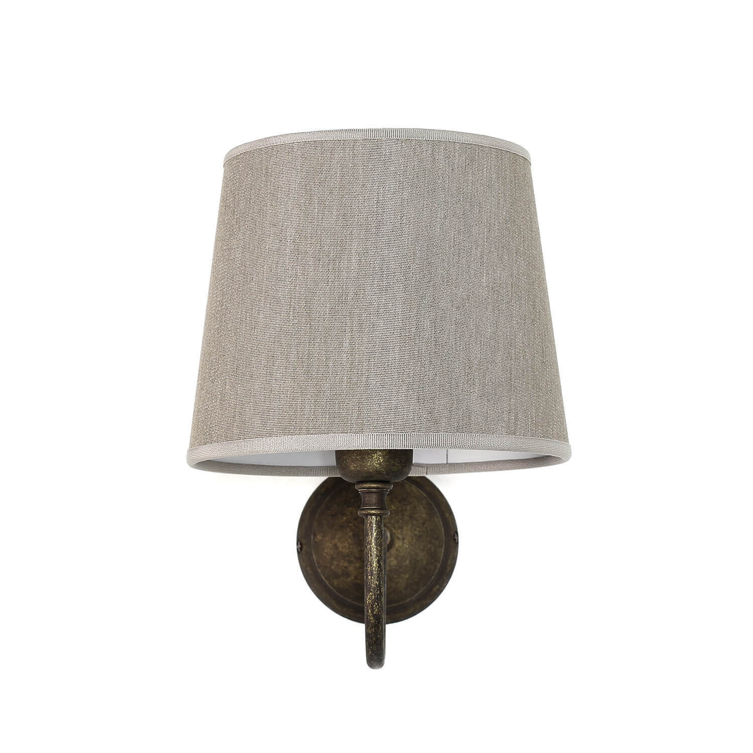Applique en laiton véritable avec abat-jour en tissu beige Lampe, Lampenschirm