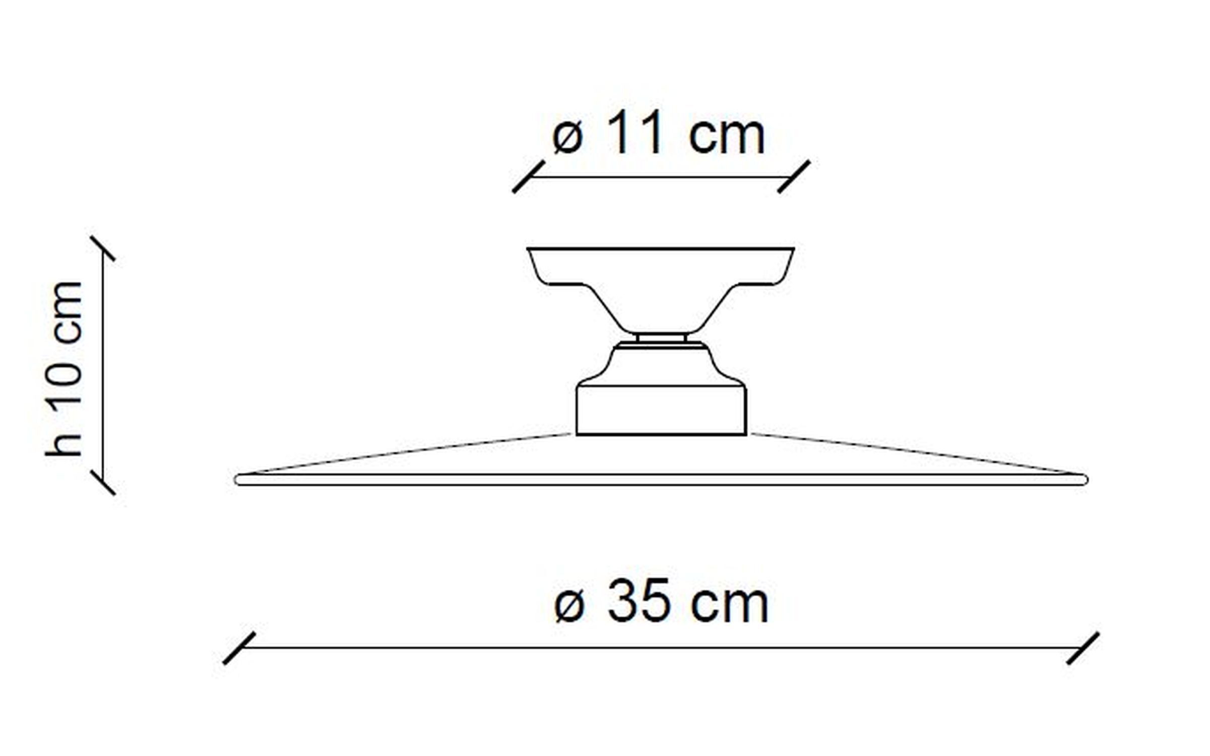 Deckenlampe Metall Keramik D: 35 cm rund Weiß Schwarz