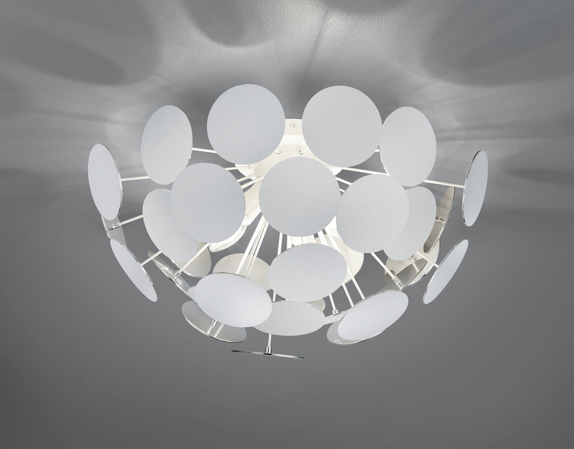 Stilvolle Deckenlampe Metall Ø54 cm Weiß E14 3-flammig Deckenleuchte, Kronleuchter, Lampe