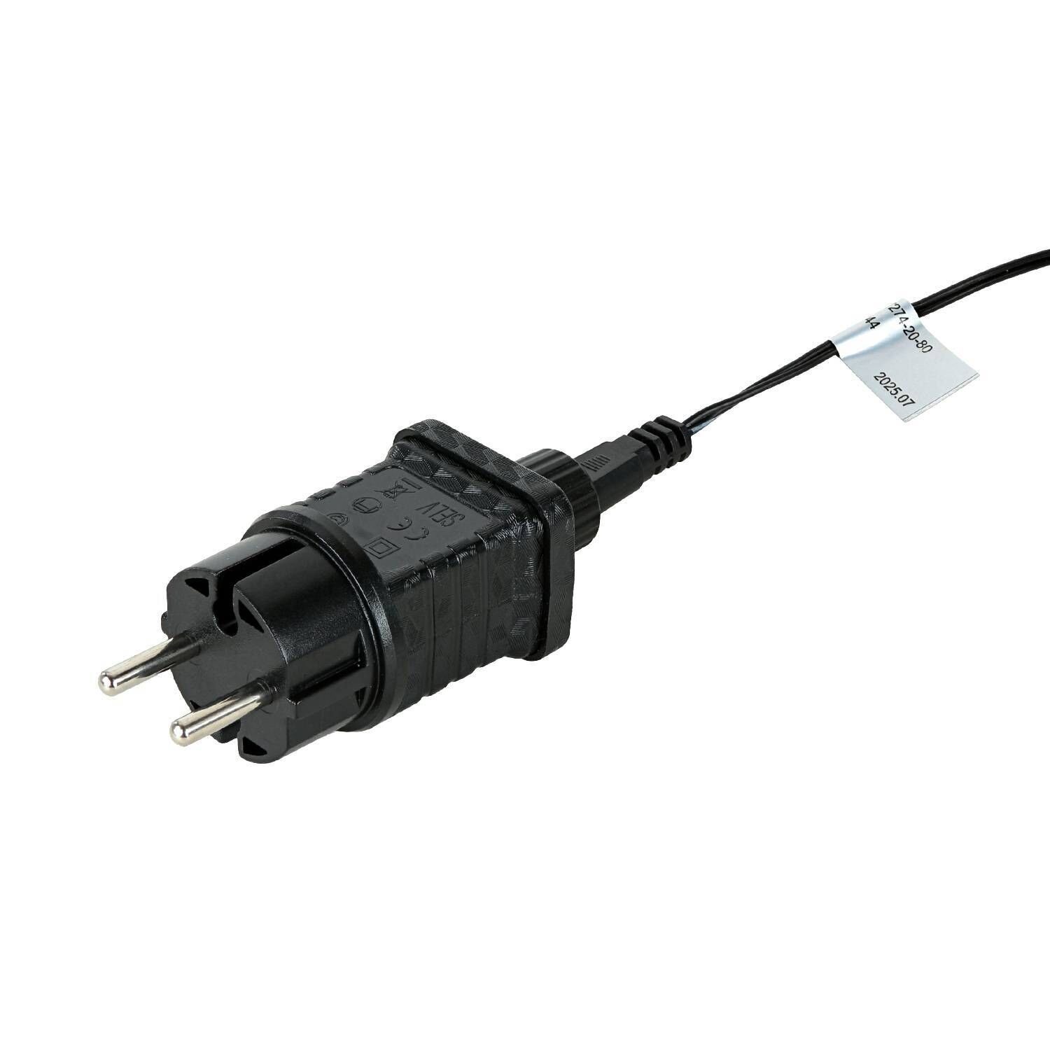 LED Gartenleuchte Erdspieß 4er Set Europlug, Schuko-Stecker, Netzteil, Stromkabel, Kabelanschluss