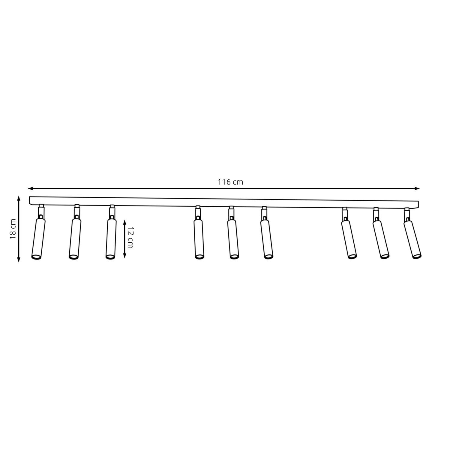 Spot de plafond réglable blanc métal G9 116 cm allongé