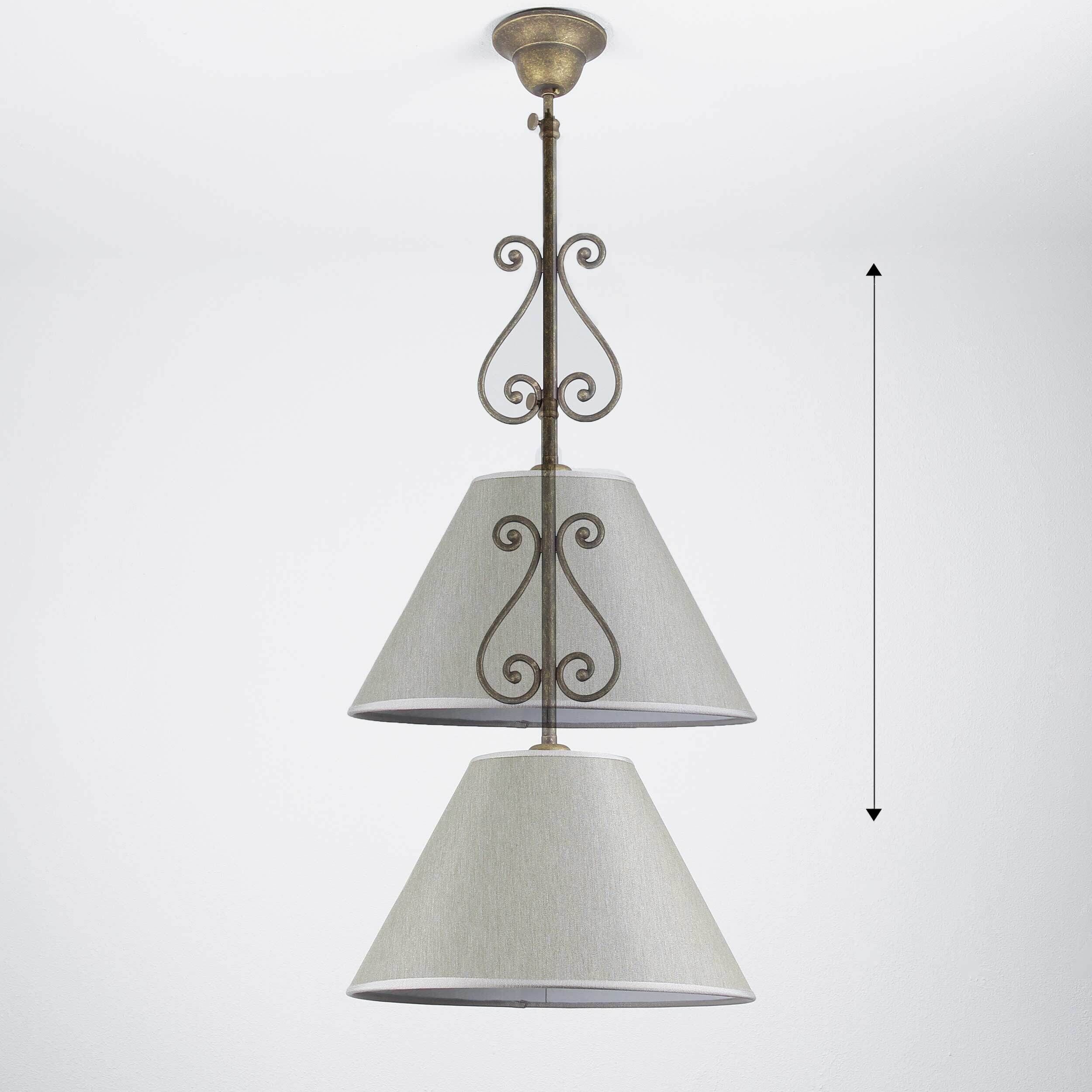 Rustikale Deckenleuchte Stoffschirm Handarbeit Lampe, Kronleuchter, Lampenschirm