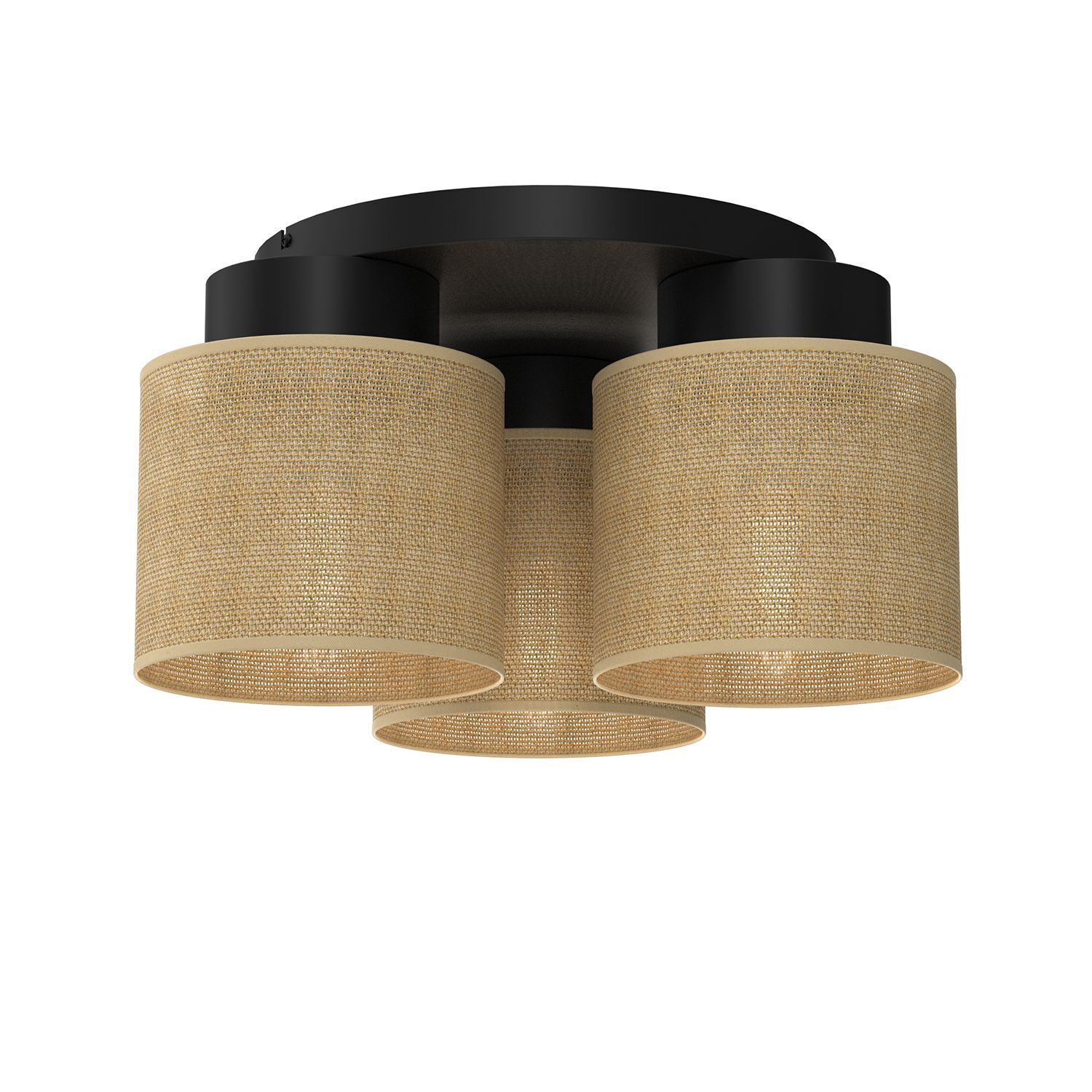 Deckenleuchte Jute Metall Ø45 cm rund E27 gemütlich