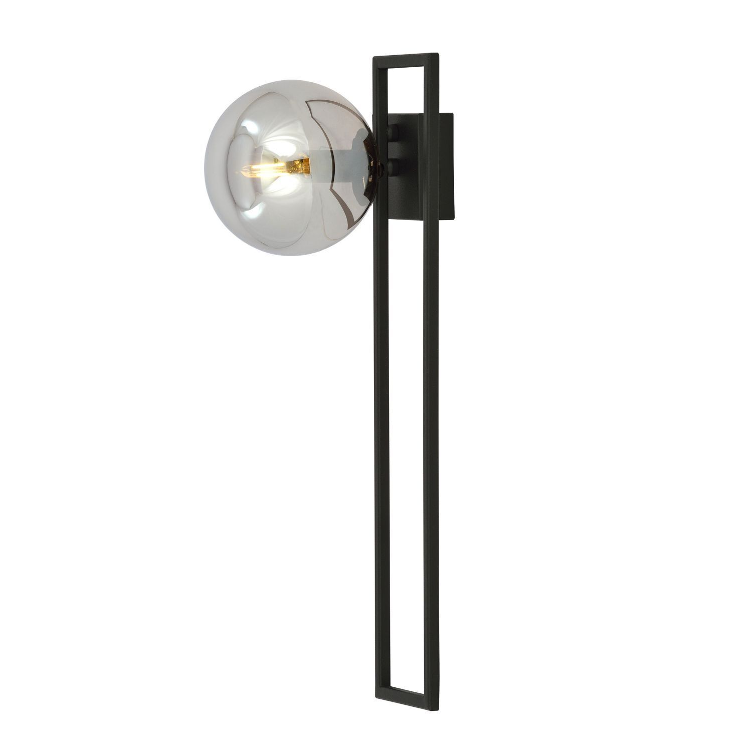 Deckenleuchte Rauchglas Metall 50 cm lang Kugelschirm E14