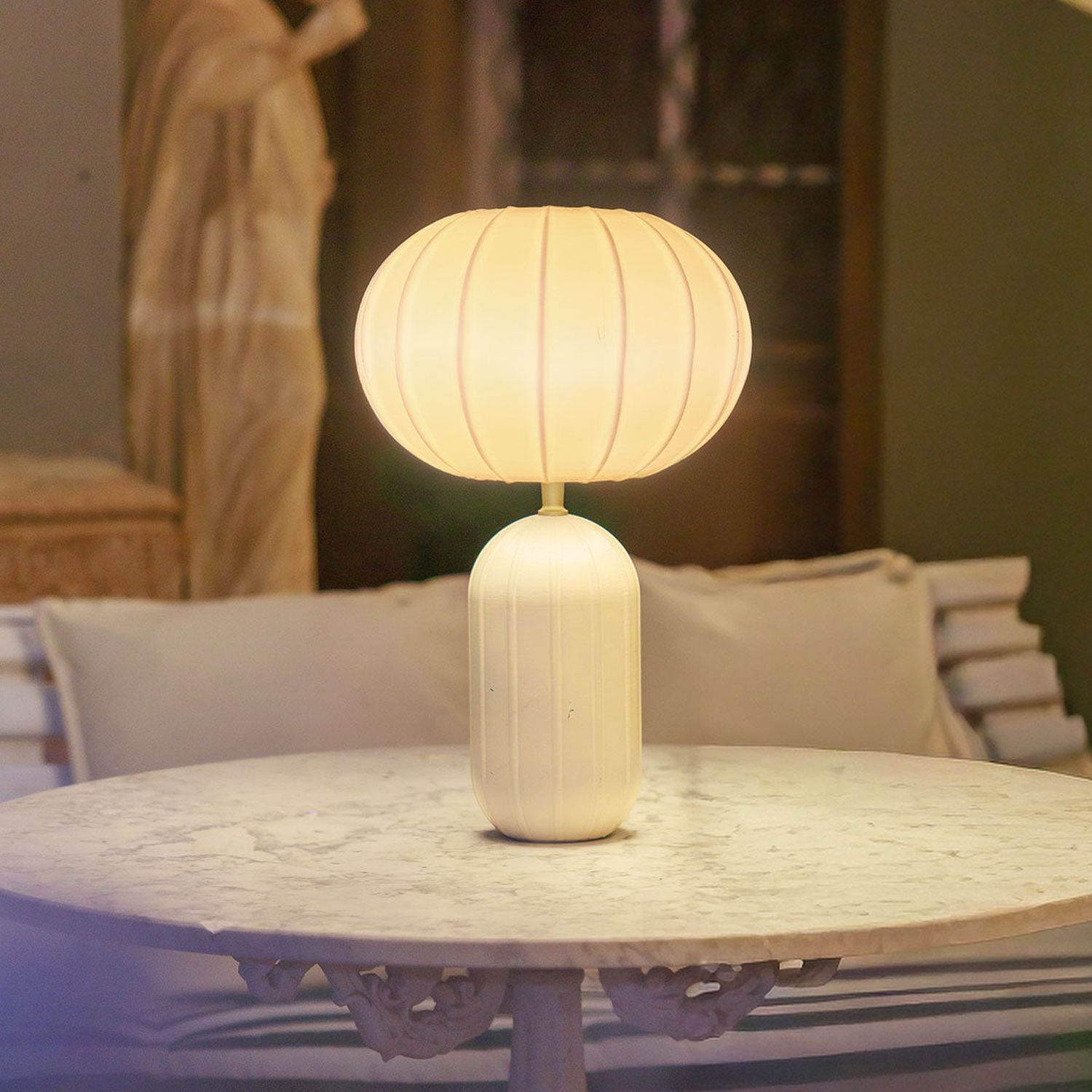 LED Akku Tischlampe Solar dimmbar Beige IP65 3000K 44cm