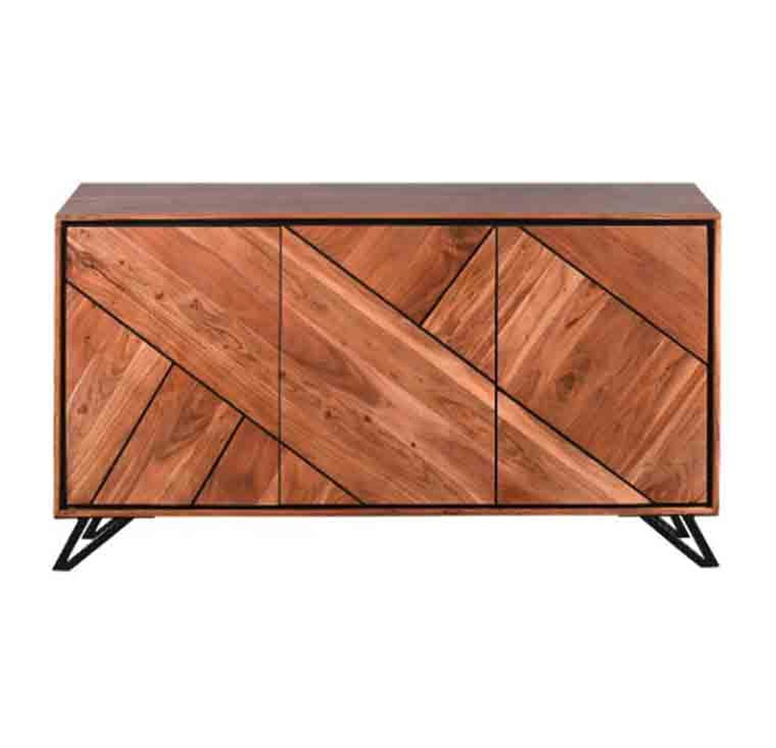 Sideboard 180 cm breit Holz Metall 3 Türen Modern Moebel, Anrichte, Kabinett