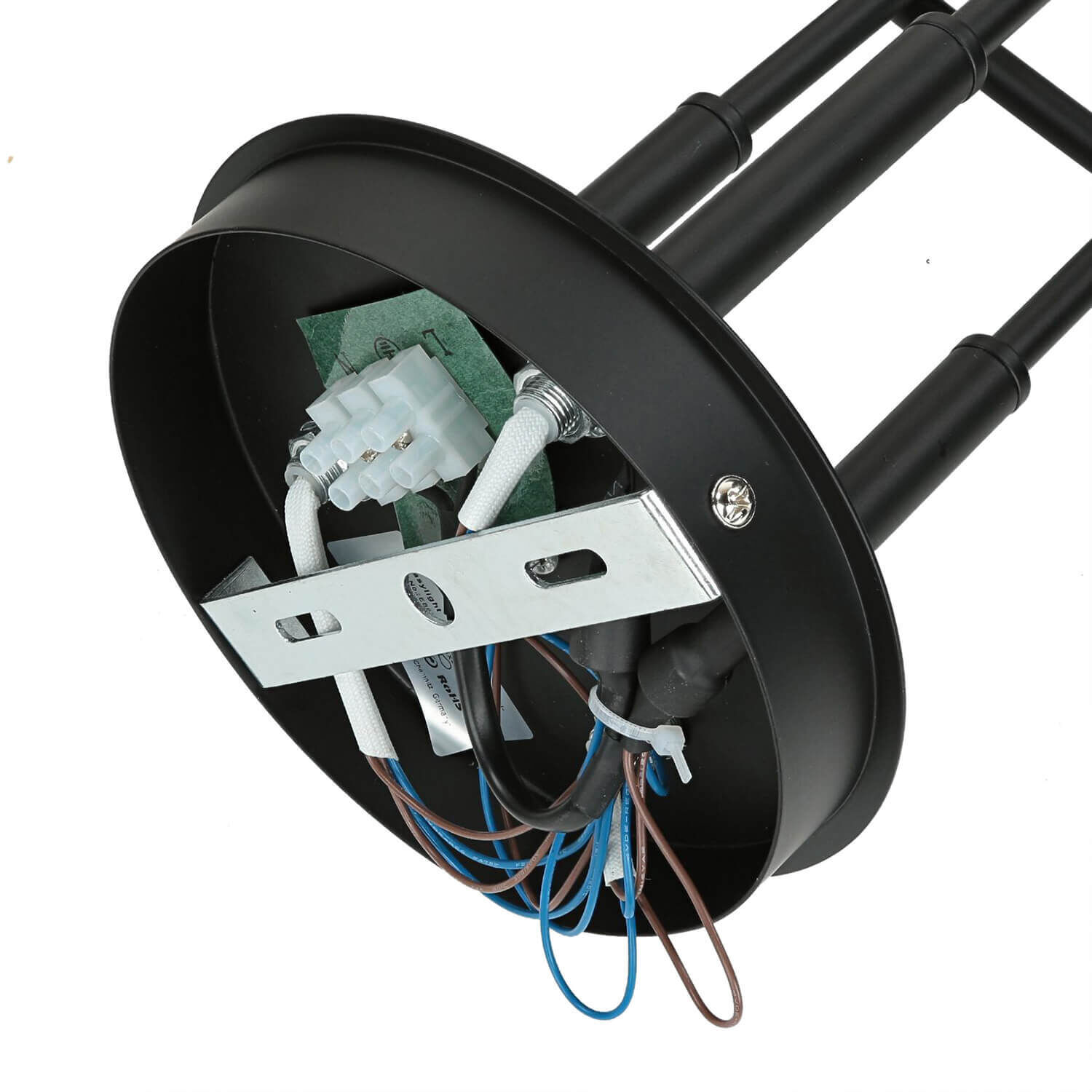 Deckenlampe Schwarz Weiß 6x E14 Modern Metall Glas Beleuchtung