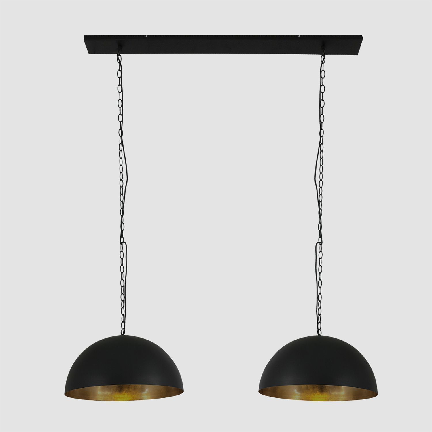 Longue lampe à suspendre métal noir or 140 cm E27