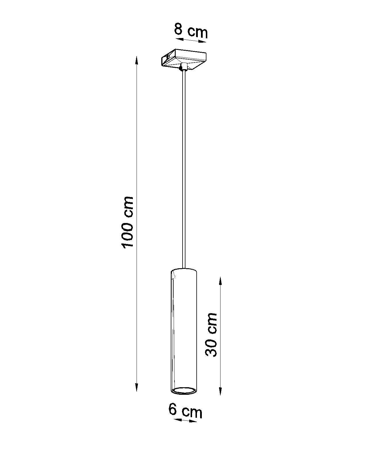 Suspension noire en métal GU10 Ø 6 cm réglable en hauteur