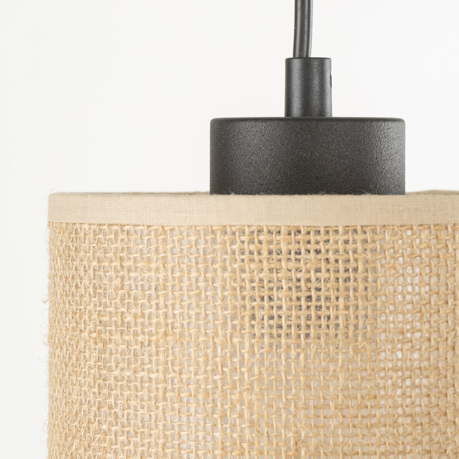 Suspension 3 flammes tissu métal L : 79 cm E27 Boho