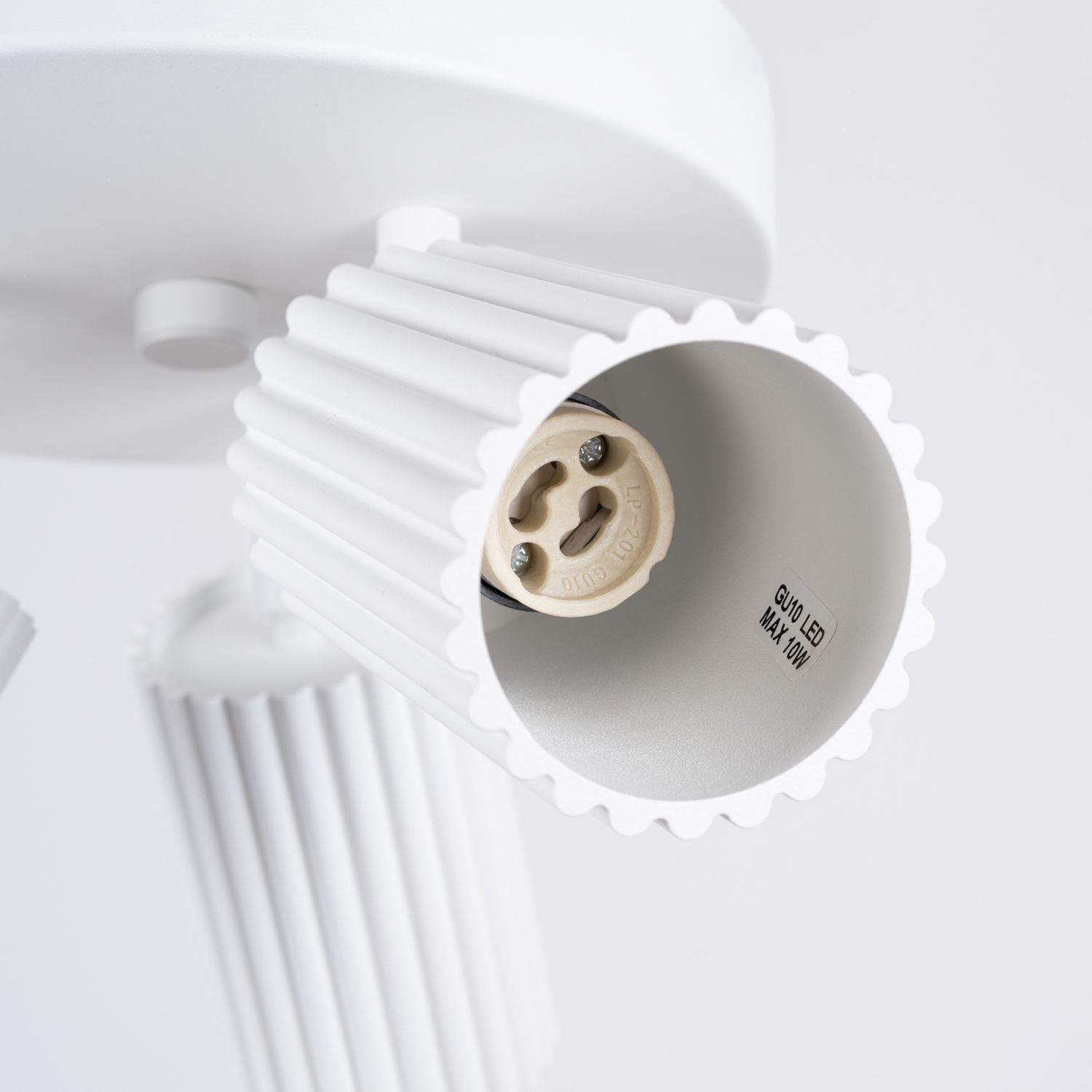 Projecteur de plafond 3 flammes GU10 rond Ø 19,5 cm petit blanc BERTA