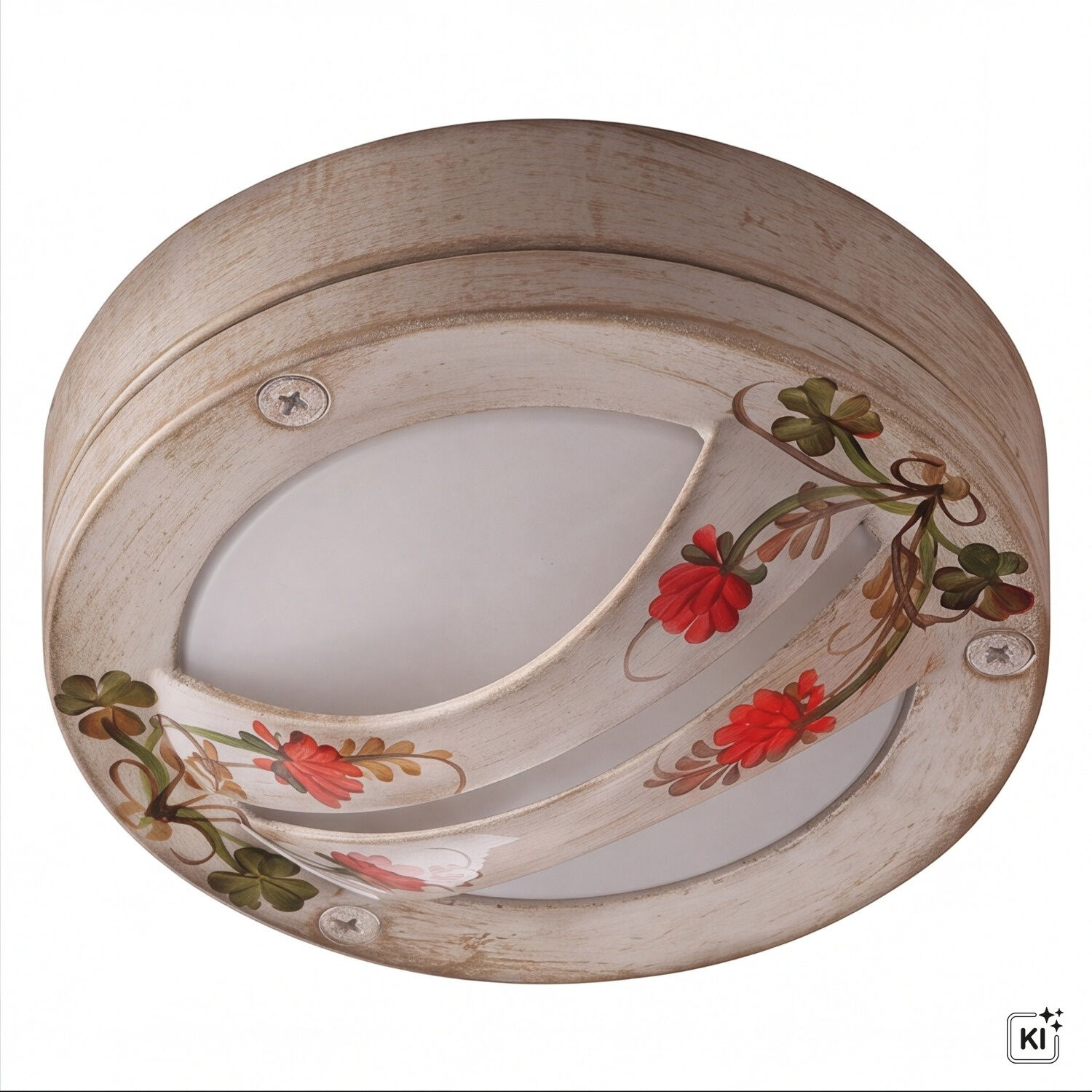deckenleuchte, wandlampe, Holzoptik, Blumenmotiv, Runddesign
