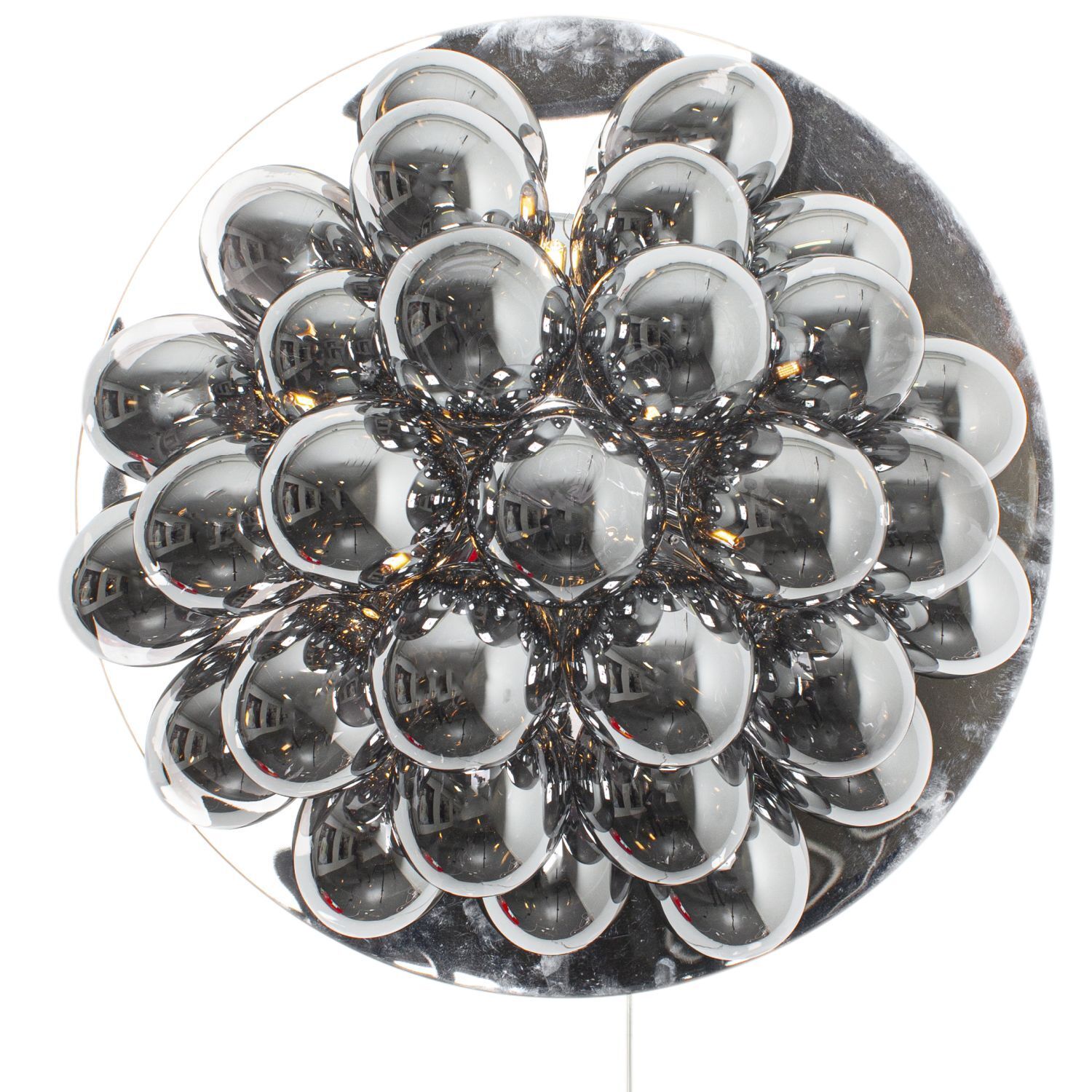 Wandlampe mit Stecker Schalter Rauchglas rund Ø 60 cm groß Zubehor, Kronleuchter, Lampe, Deckenventilator, Elektrisches Gerät