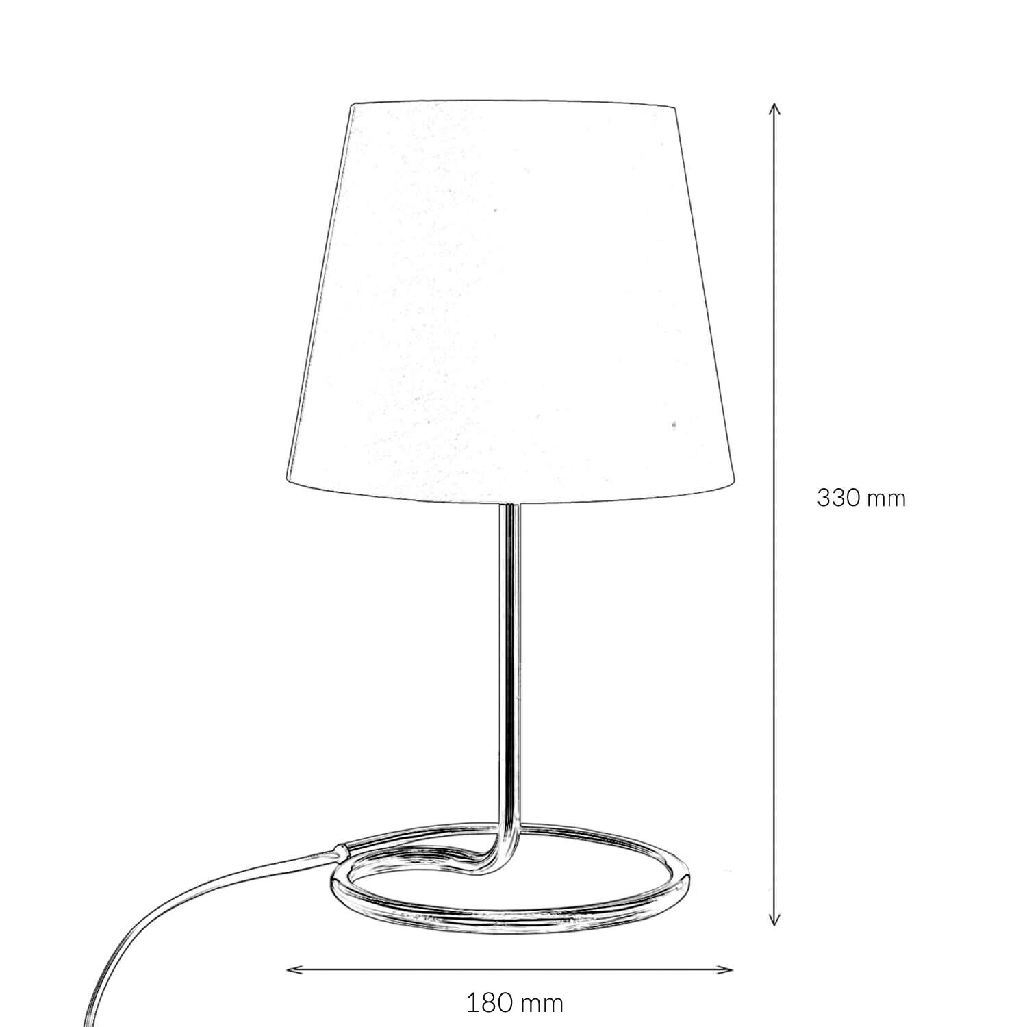Lampe de table moderne Tissu Gris Métal 33 cm élégant E14 Lampe, Lampenschirm, Tischlampe