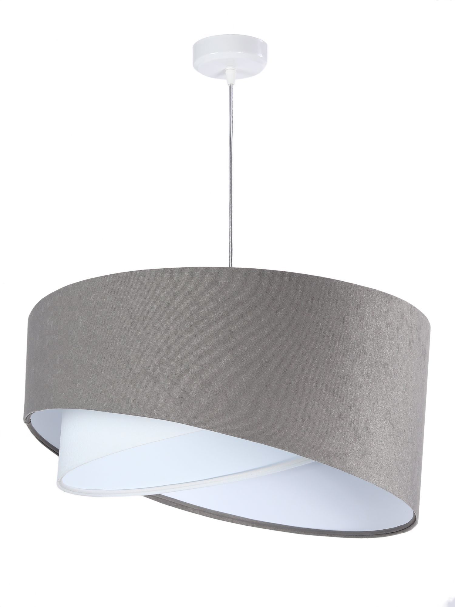 Suspension Tissu Lampe de table Gris Blanc