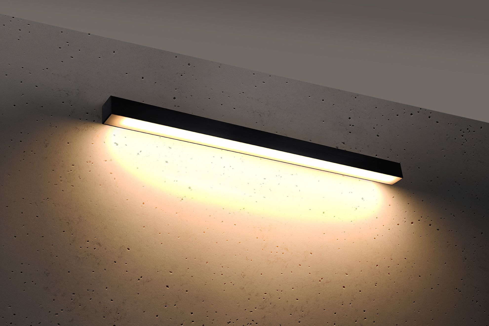 Applique murale LED noire Downlight 90 cm allongée 3000 K