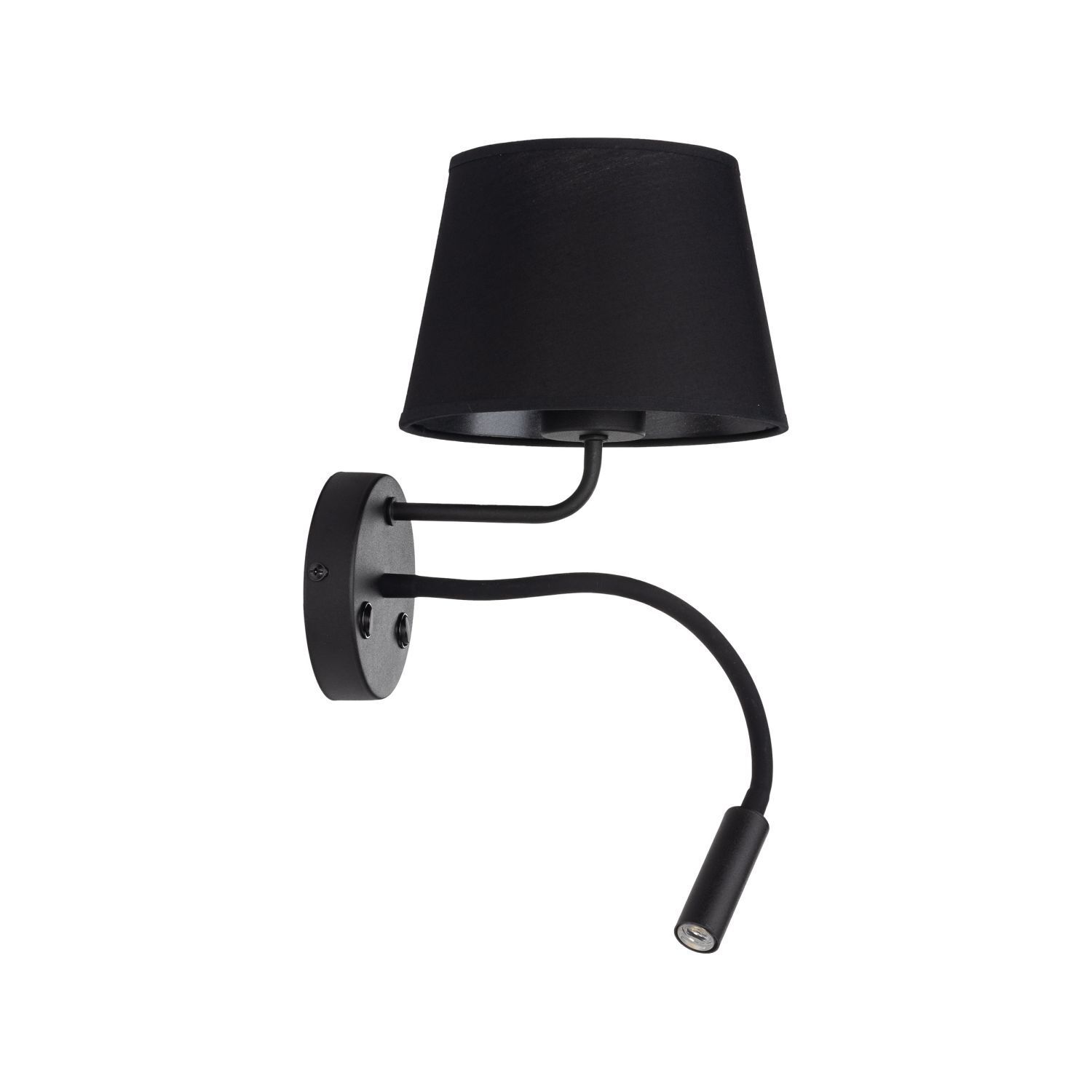 Wandlampe Schalter Schwanenhals H: 50 cm E27 + G9 Schwarz Lampe, Lampenschirm