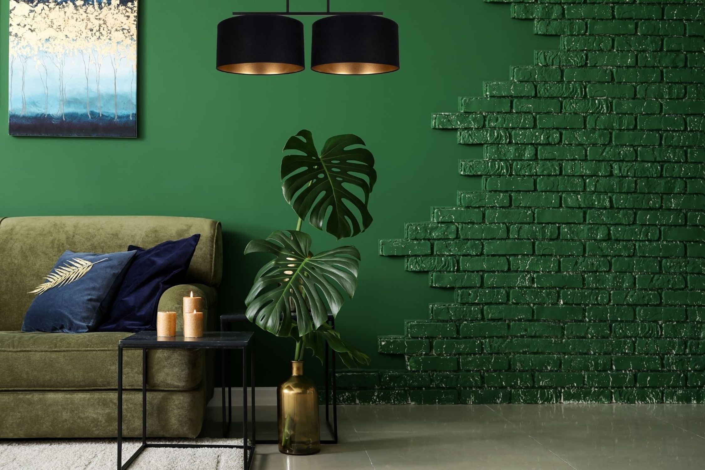 Lampe de plafonnier Tissu pauvre en éblouissement Noir Or E27 70 cm de long Lampe, Pflanze, Drinnen, Innenarchitektur, Kerze