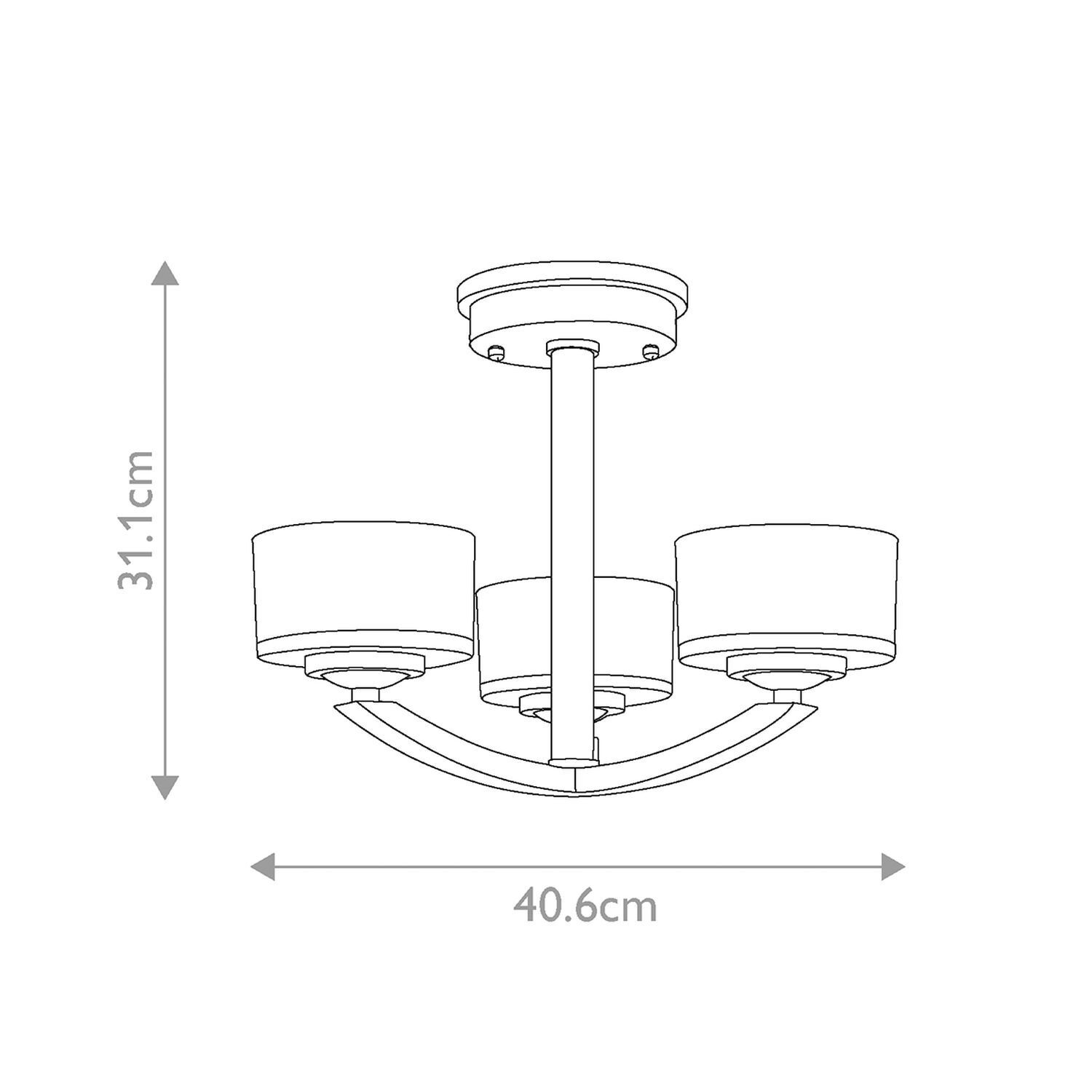 Deckenlampe Bad LED G9 IP44 40,6 cm breit 3000 K Chrom Weiß Leuchter, Lampe