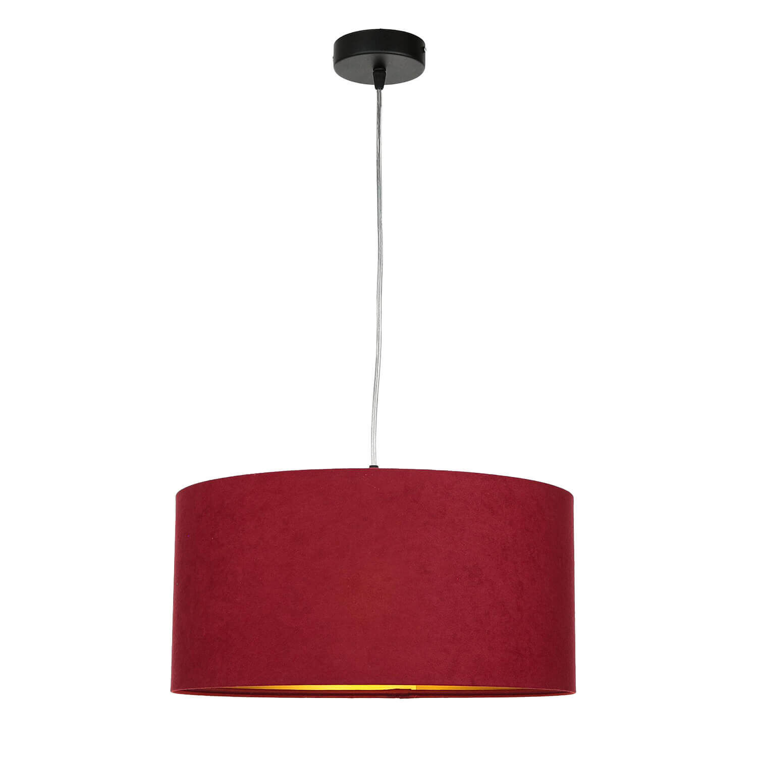 Hängeleuchte Stoff Ø40cm Rot Gold Retro Esstisch Lampe, Lampenschirm