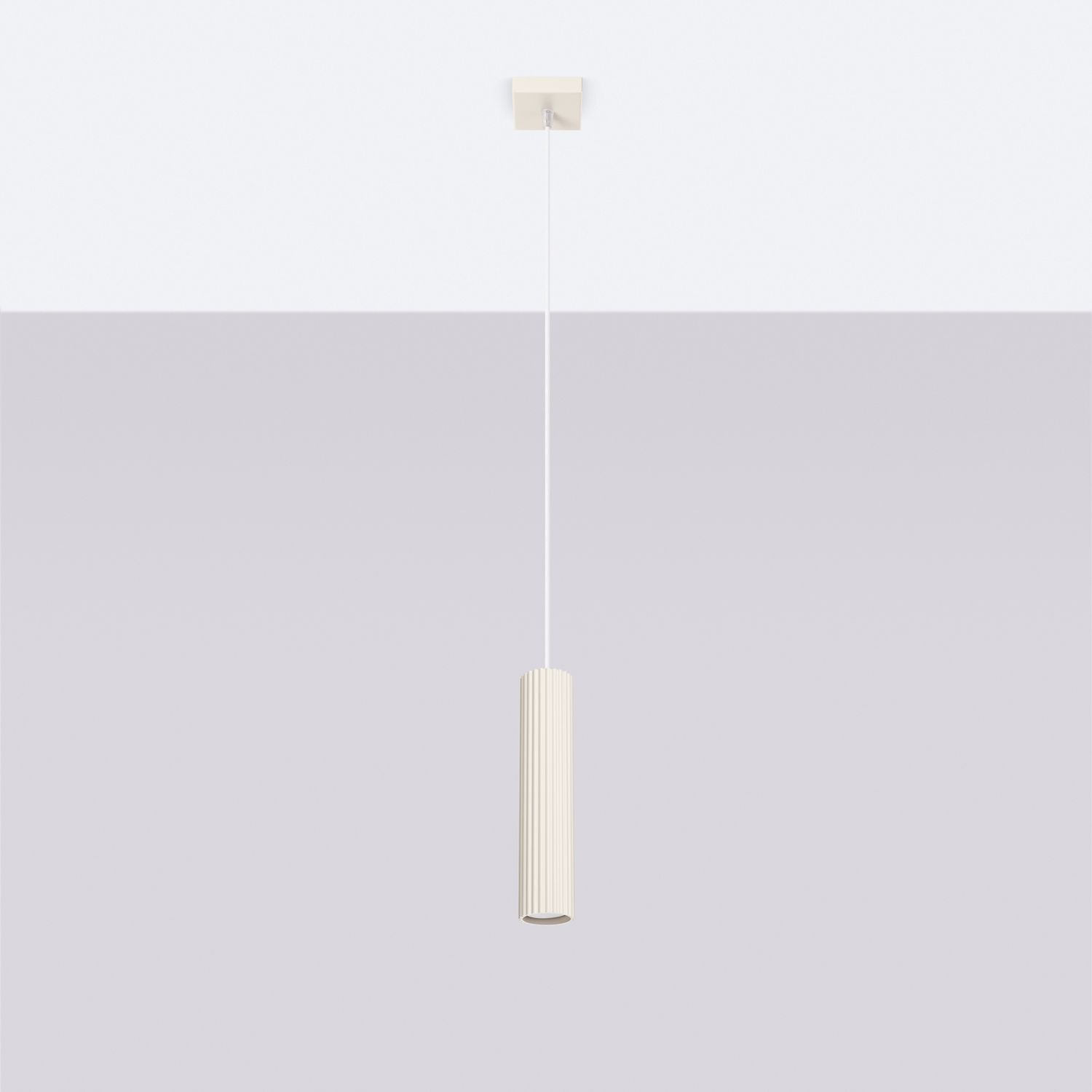 Suspension étroite Ø 8 cm aluminium en crème pour GU10 BERTA Lampe