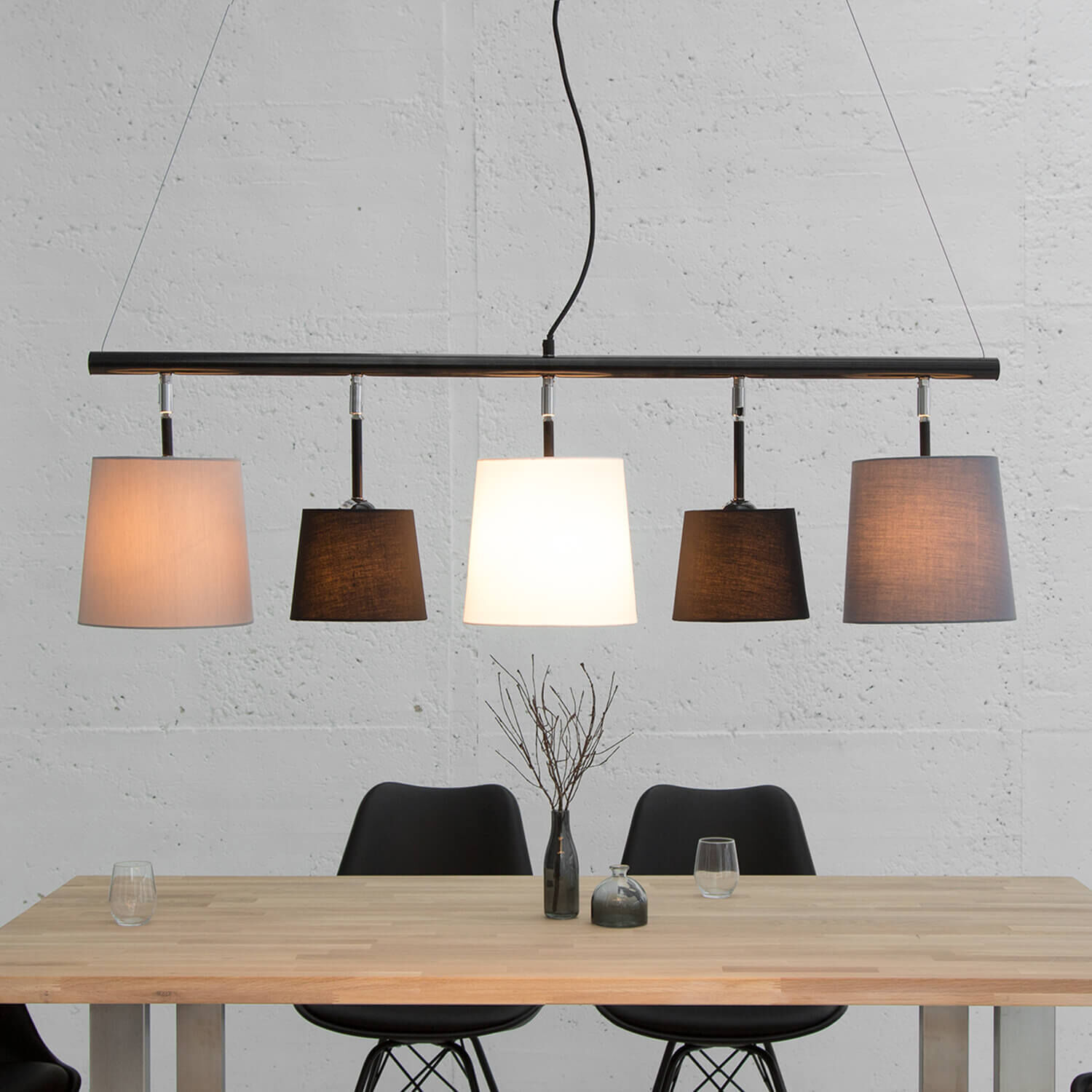 Pendelleuchte lang E14 Modern Design stylisch Lampe, Stuhl, Tabelle, Tischplatte, Esstisch