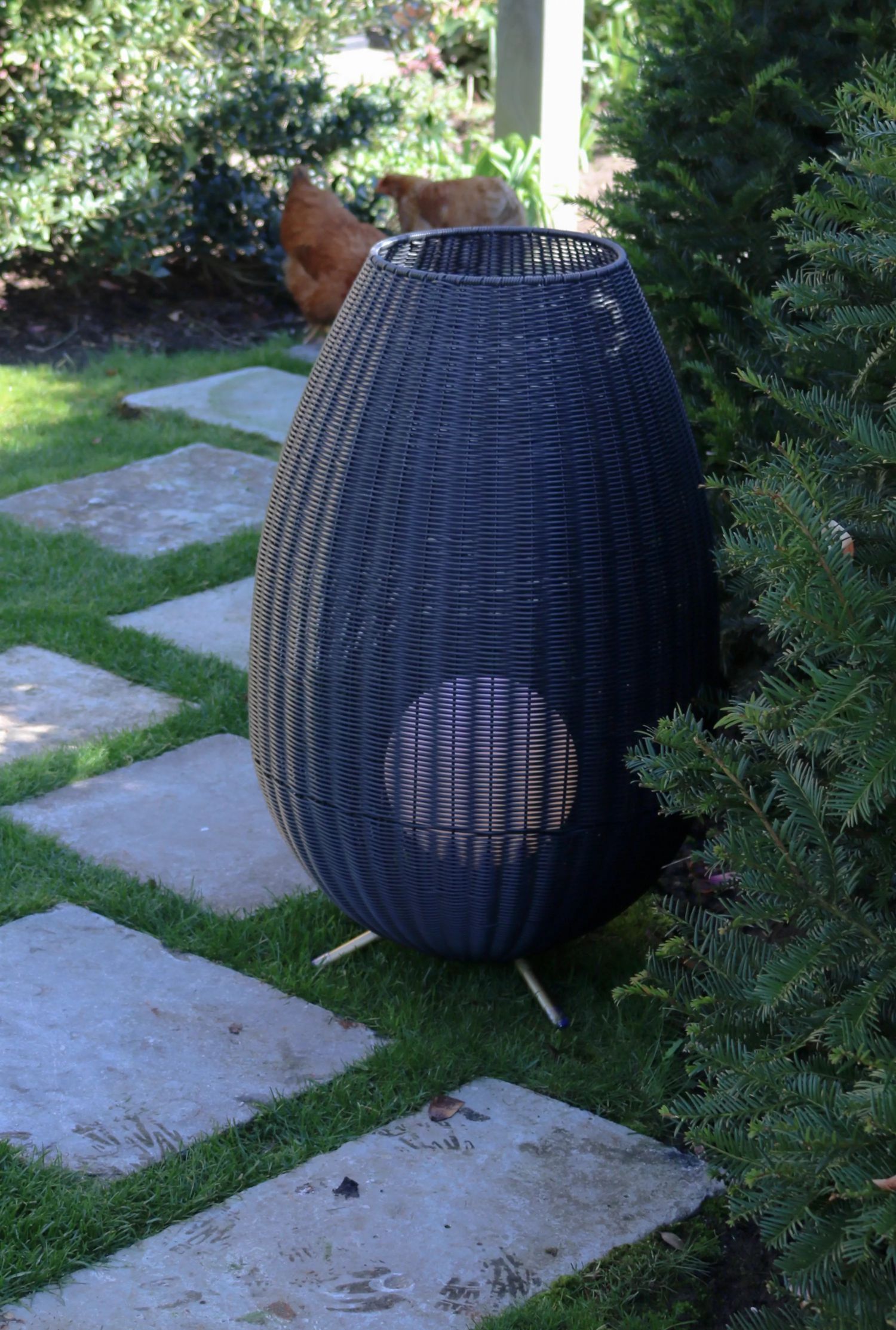 LED Akku Wegeleuchte dimmbar Schwarz IP44 79 cm 3000 K Hühnchen, Geflügel, Pflanze, Pflanze im Topf