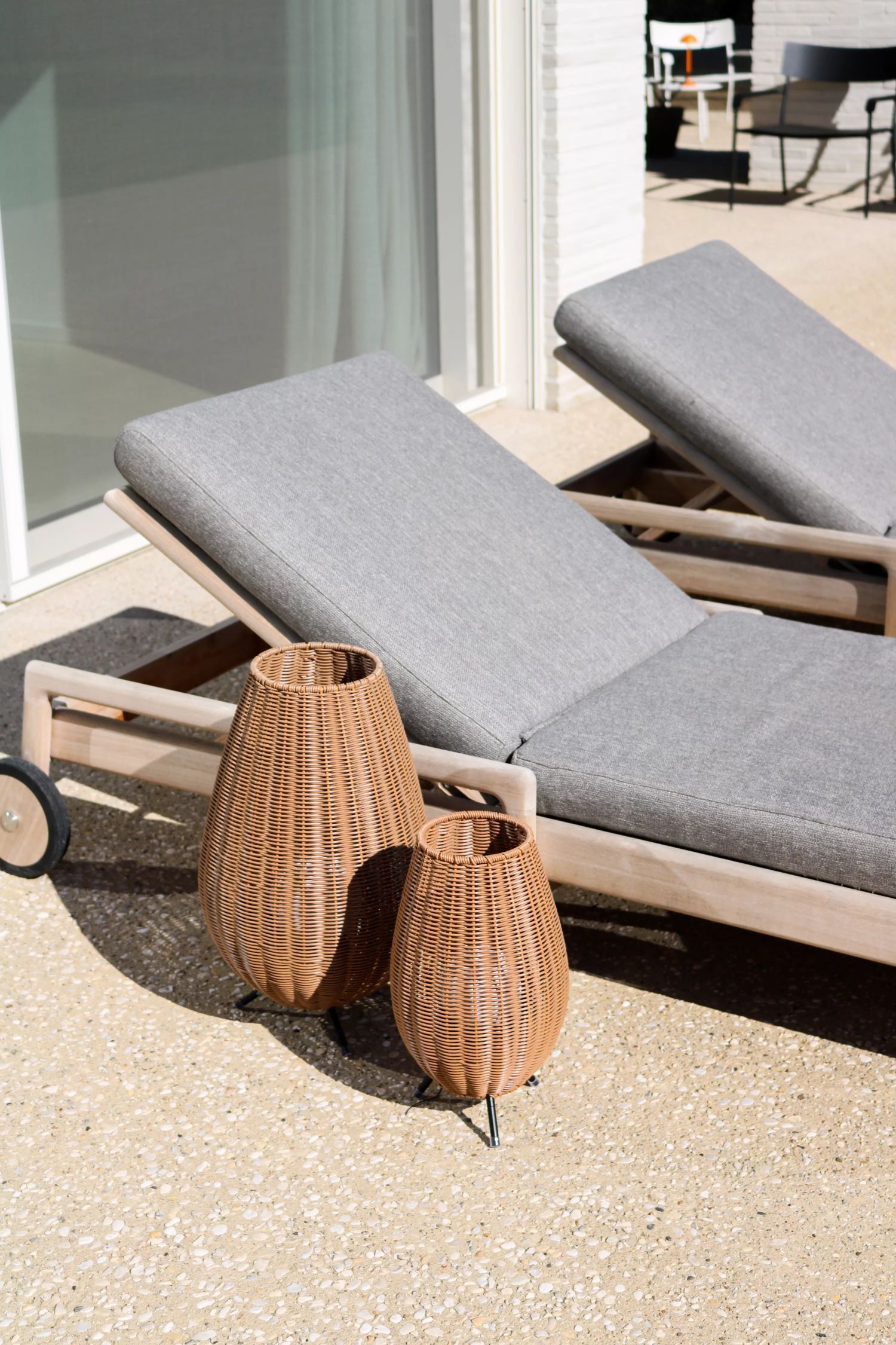 LED Akku Tischlampe dimmbar Natur IP44 36 cm 3000 K Moebel, Maschine, Rad, Chaiselongue