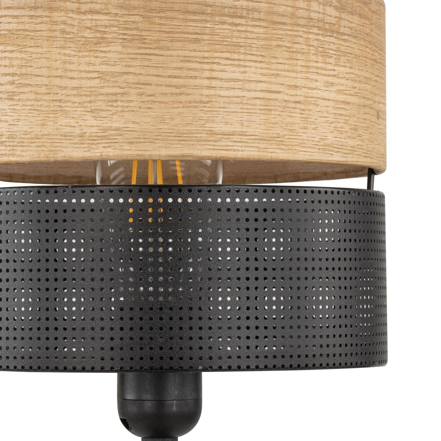 Lampe de table Noir Naturel E27 40 cm Moderne CANTU