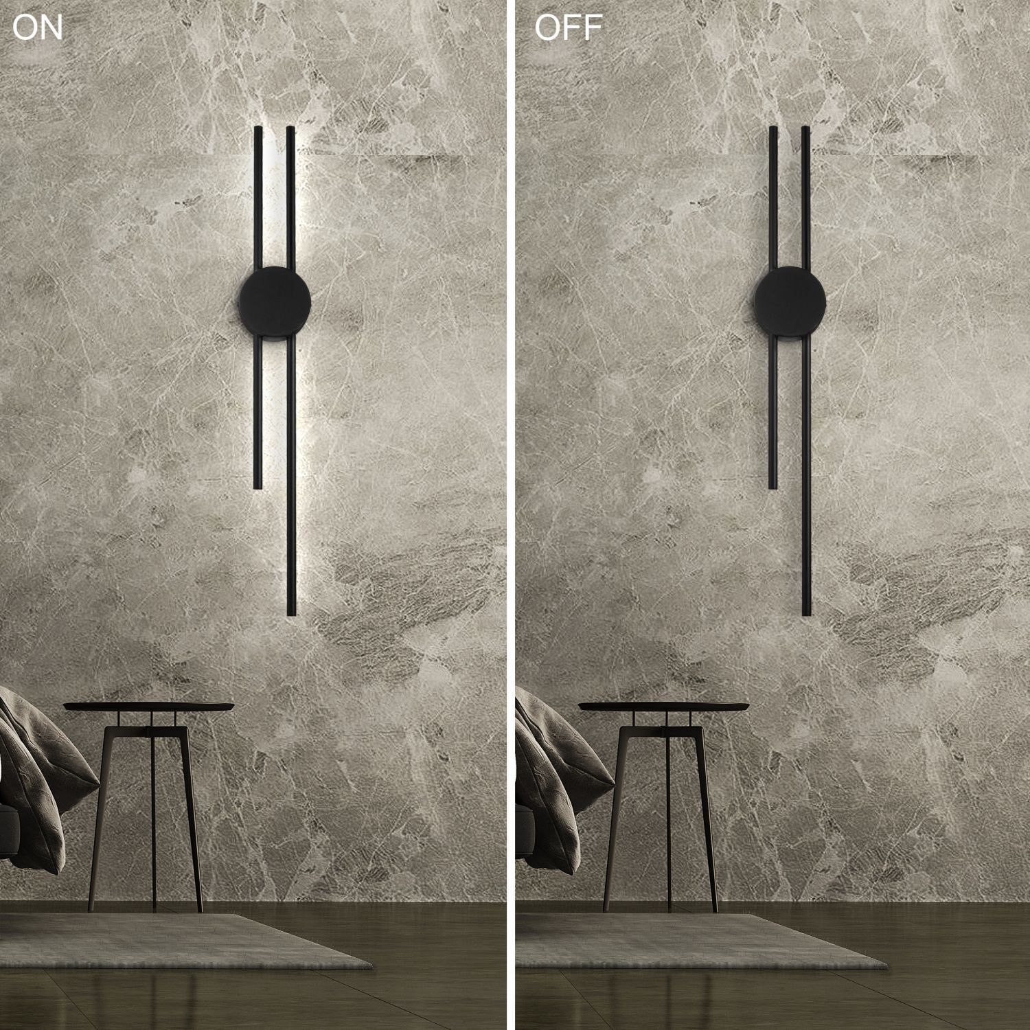 LED Wandleuchte indirekt Schwarz H:80 cm 15 W 4000 K LED Wandleuchte indirekt Schwarz H:80 cm 15 W 4000 K