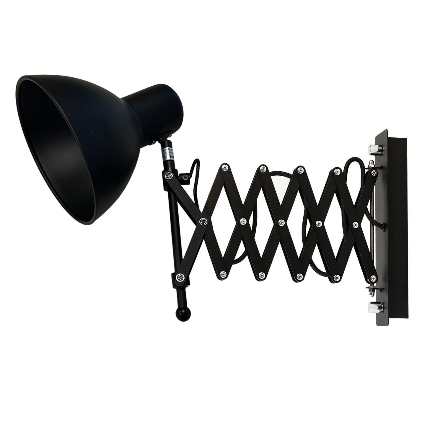 Retro Wandleuchte ausziehbar HARMONY Schreibtischlampe, Wandlampe, Scherenarm, Spannhalterung, Leuchte