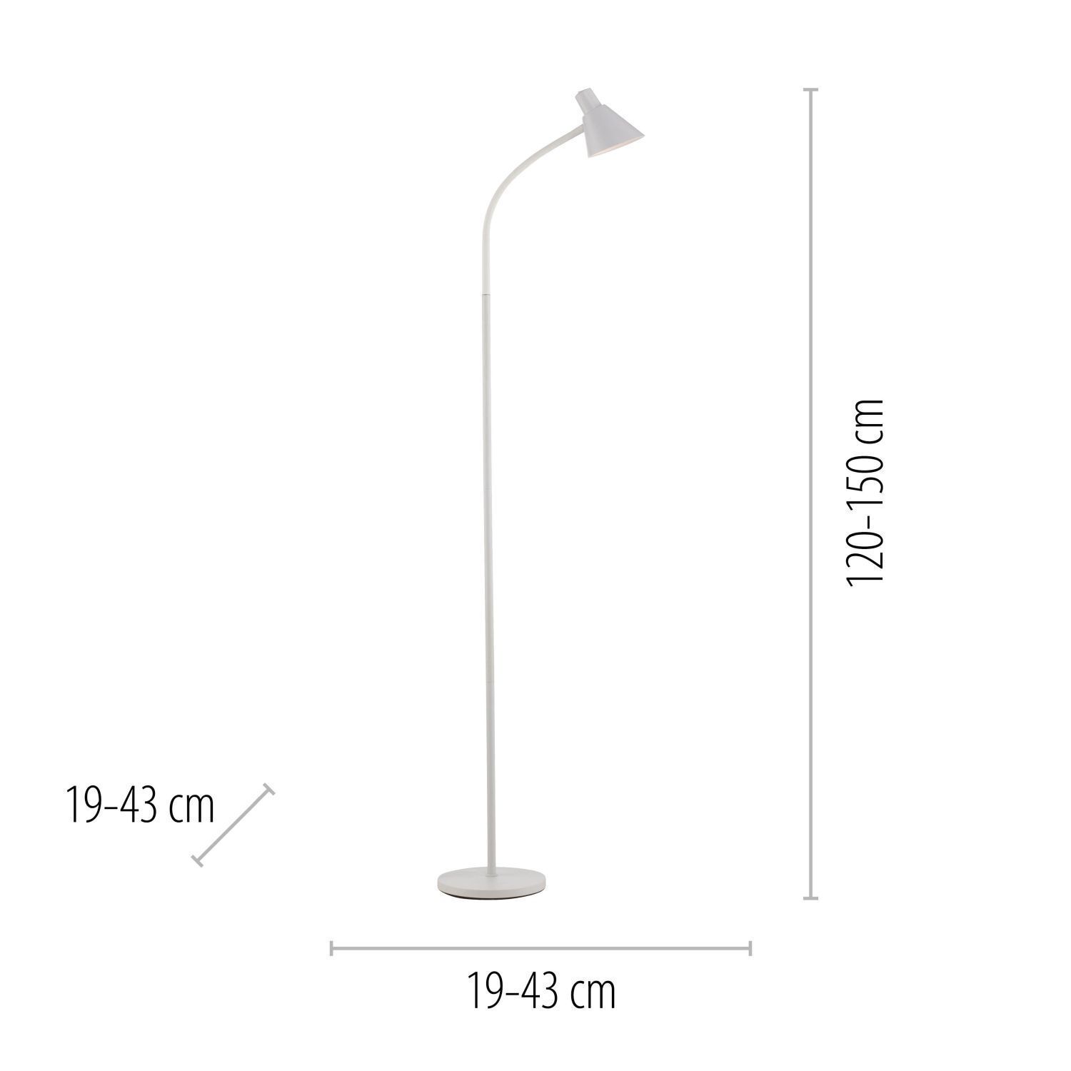 Weiße LED Stehleuchte Metall 150 cm 4 W 3000 K flexibel Lampe